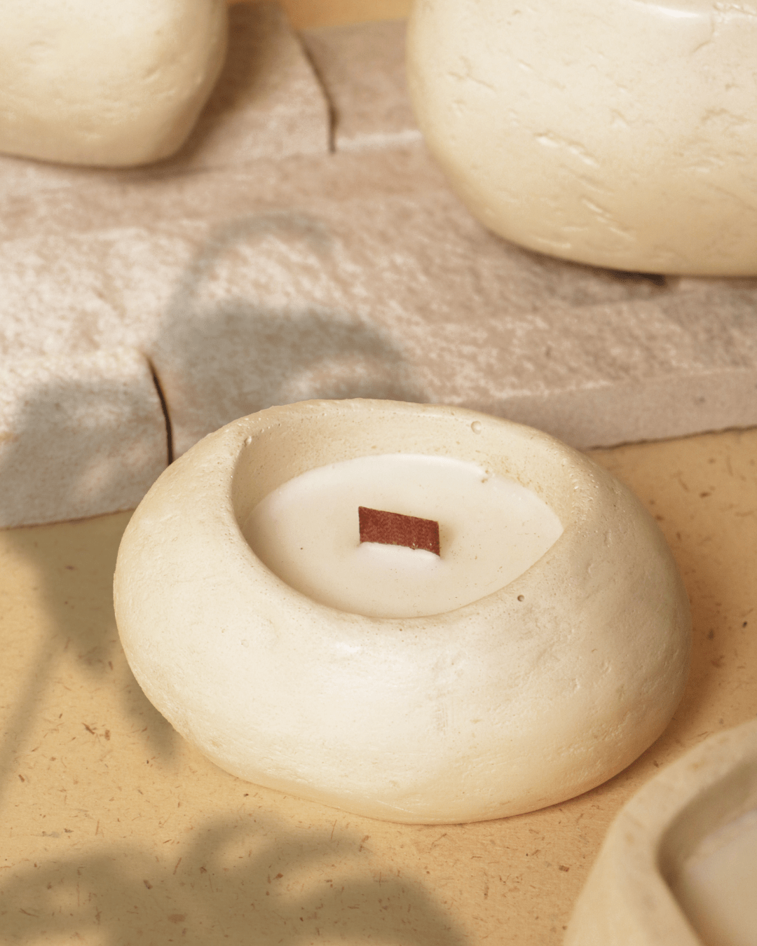 KASA - Stone Texture | Empty Concrete Candle Jar for Candle Making Wholesale | Set of 10