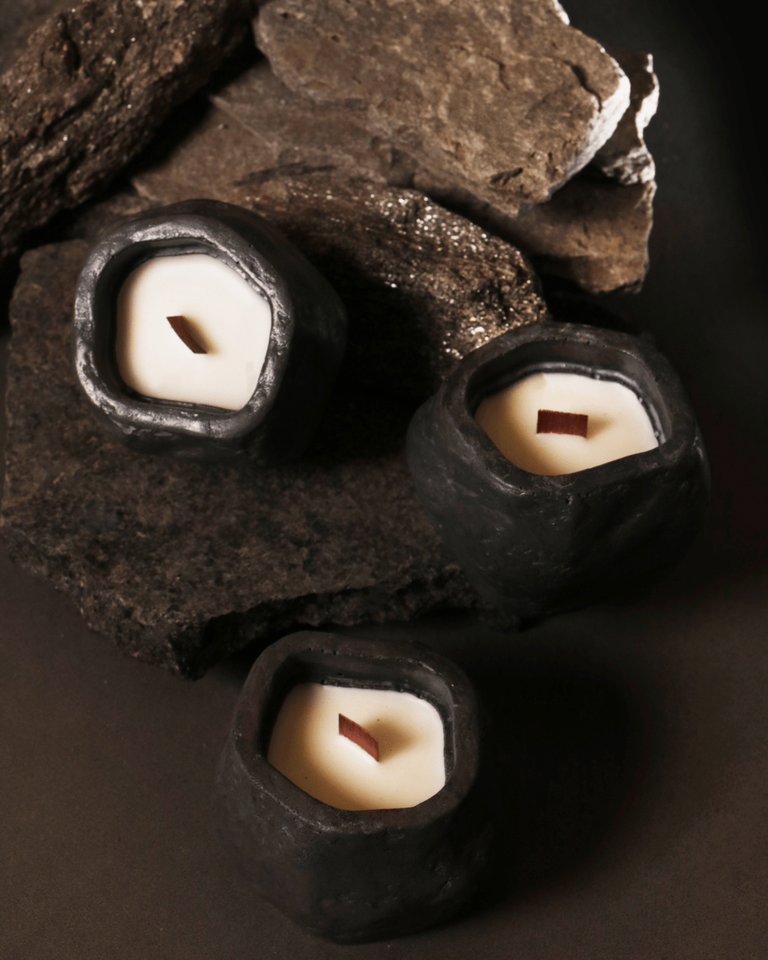 NOORE - Stone Texture | Empty Concrete Candle Jar for Candle Making Wholesale | Set of 10