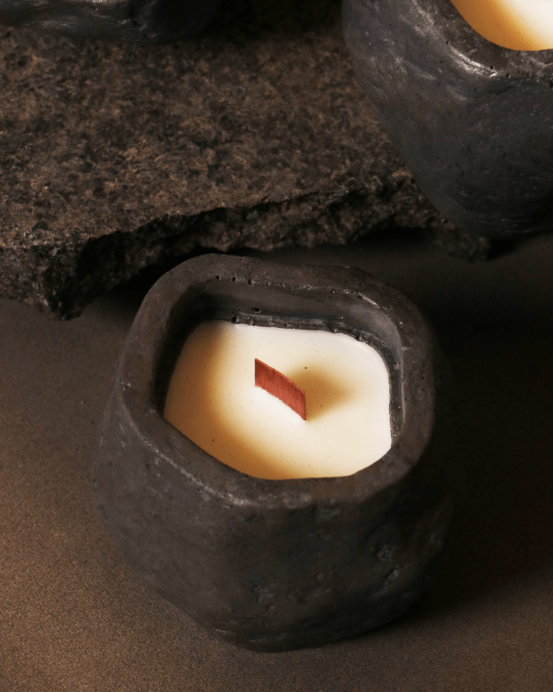 NOORE - Stone Texture | Empty Concrete Candle Jar for Candle Making Wholesale | Set of 10