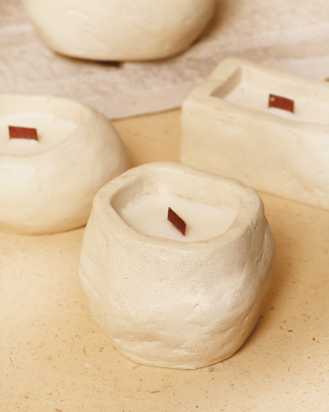 NOORE - Stone Texture | Empty Concrete Candle Jar for Candle Making Wholesale | Set of 10