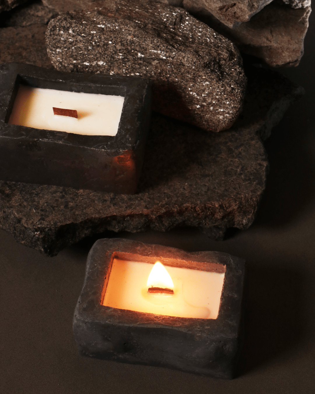 ZENO - Stone Texture | Empty Concrete Candle Jar for Candle Making Wholesale | Set of 10