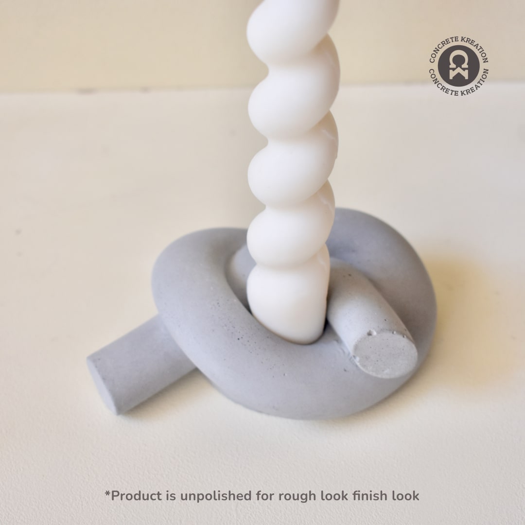 Knot - Concrete Candle Holder: Exquisite Decorative Piece for Home & Office