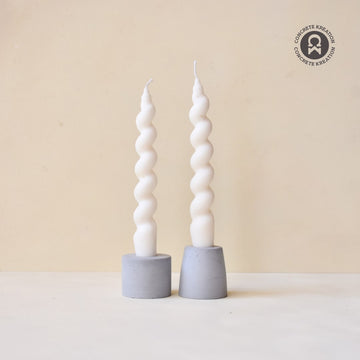 LI LA - Concrete Candle Holder: Stylish and Sturdy Home Decor | Set of 2
