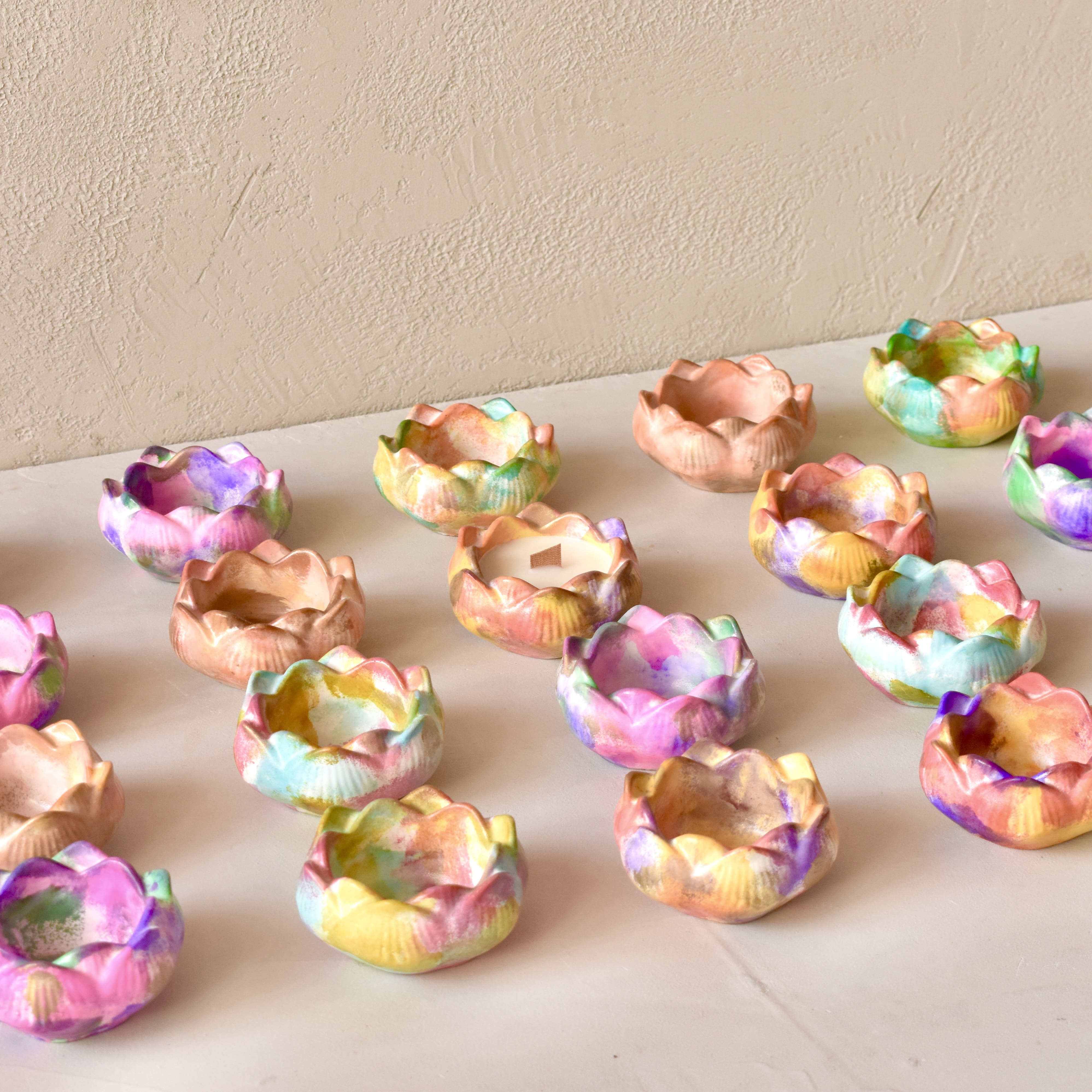 Lotus | 50ml | Croma Style | Premium Handmade Empty Concrete Candle Jars for Wholesale