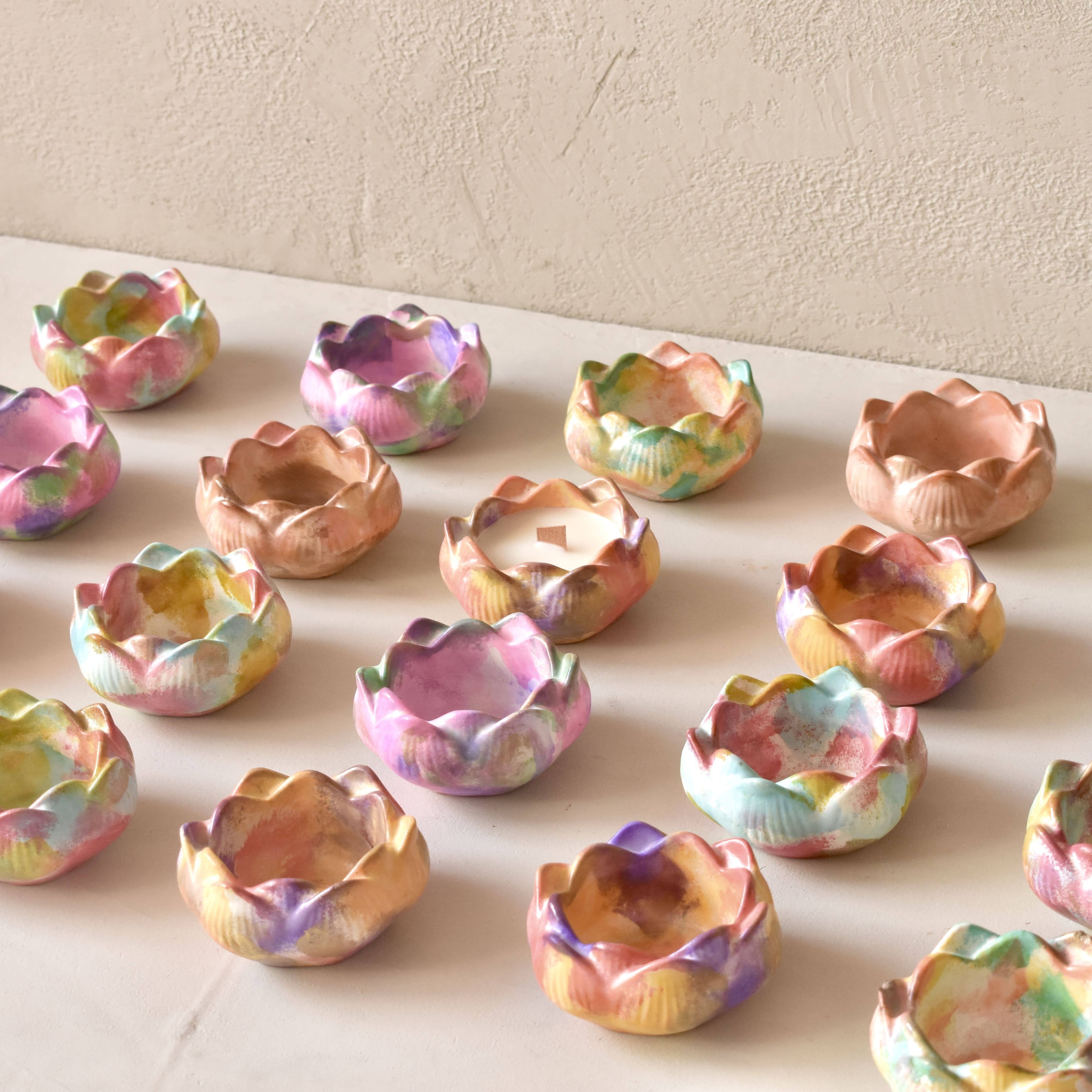 Lotus | 50ml | Croma Style | Premium Handmade Empty Concrete Candle Jars for Wholesale