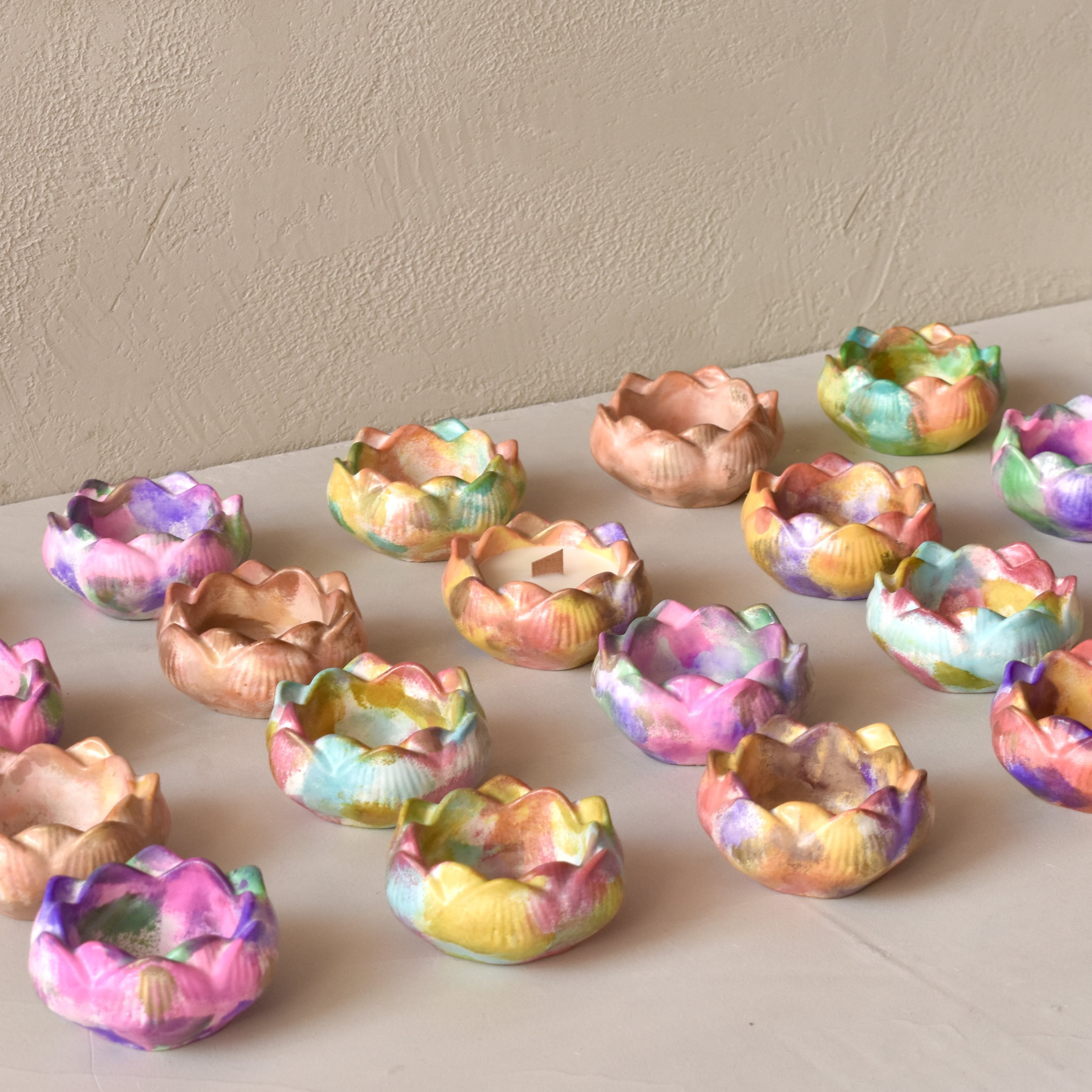 Lotus | 50ml | Croma Style | Premium Handmade Empty Concrete Candle Jars for Wholesale