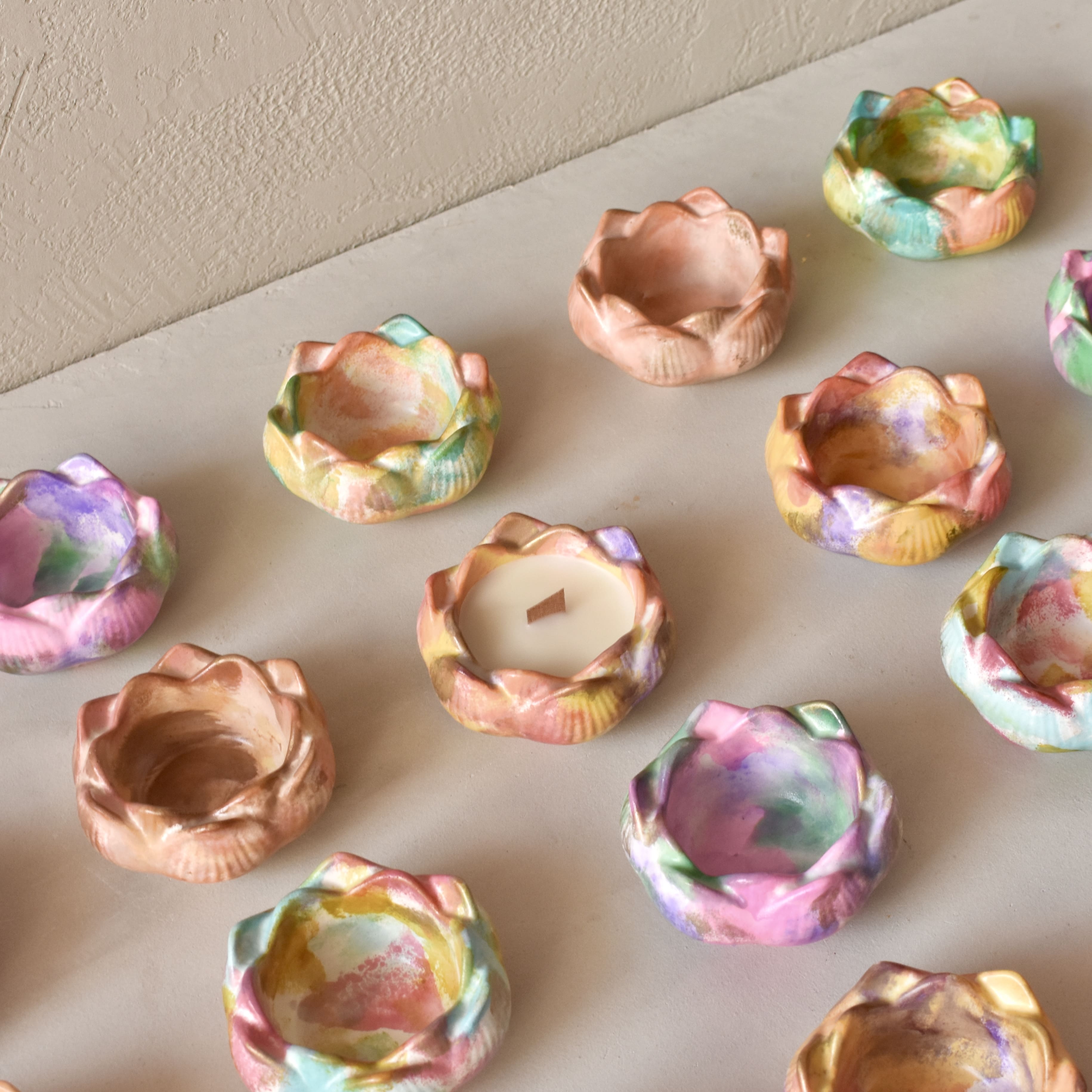 Lotus | 50ml | Croma Style | Premium Handmade Empty Concrete Candle Jars for Wholesale