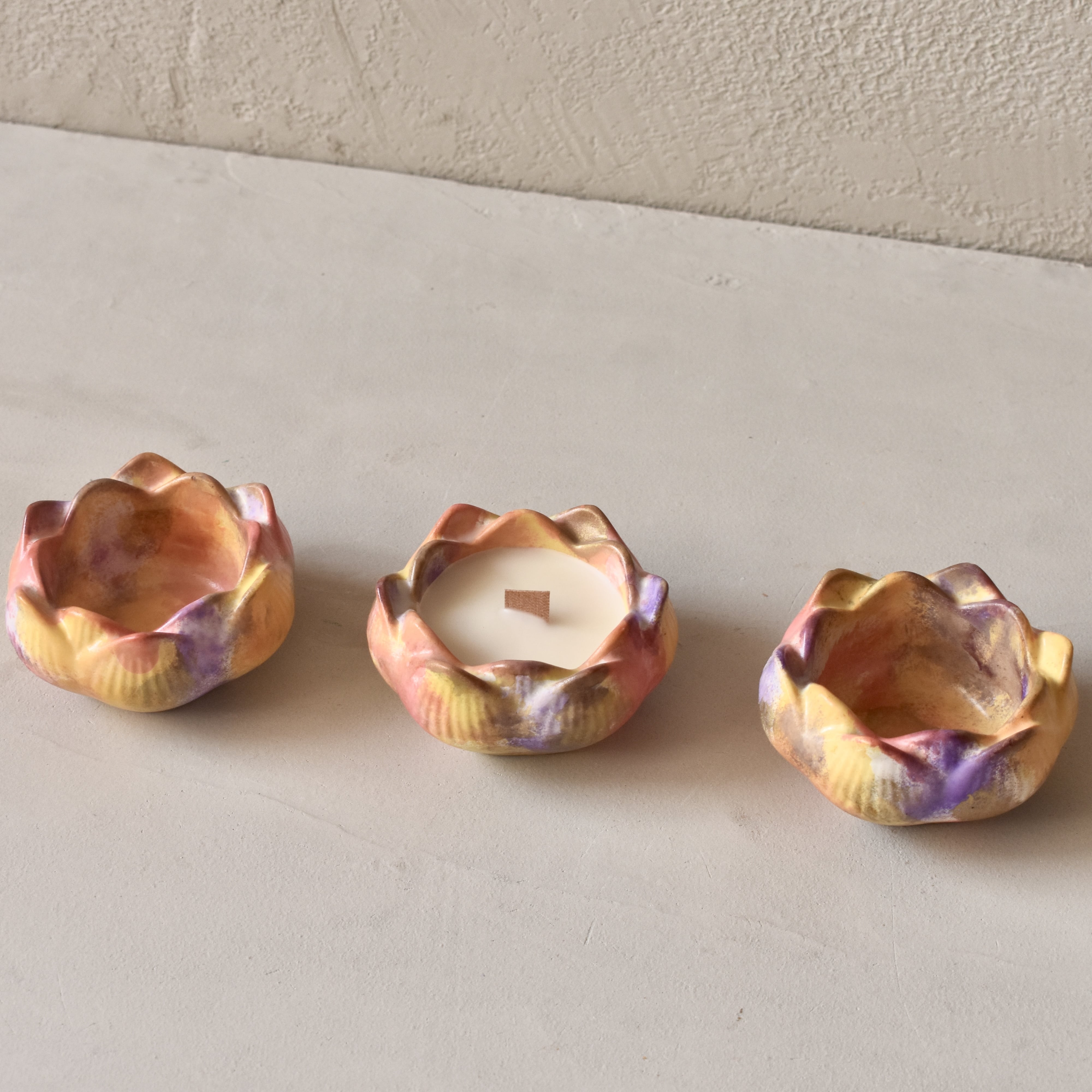 Lotus | 50ml | Croma Style | Premium Handmade Empty Concrete Candle Jars for Wholesale