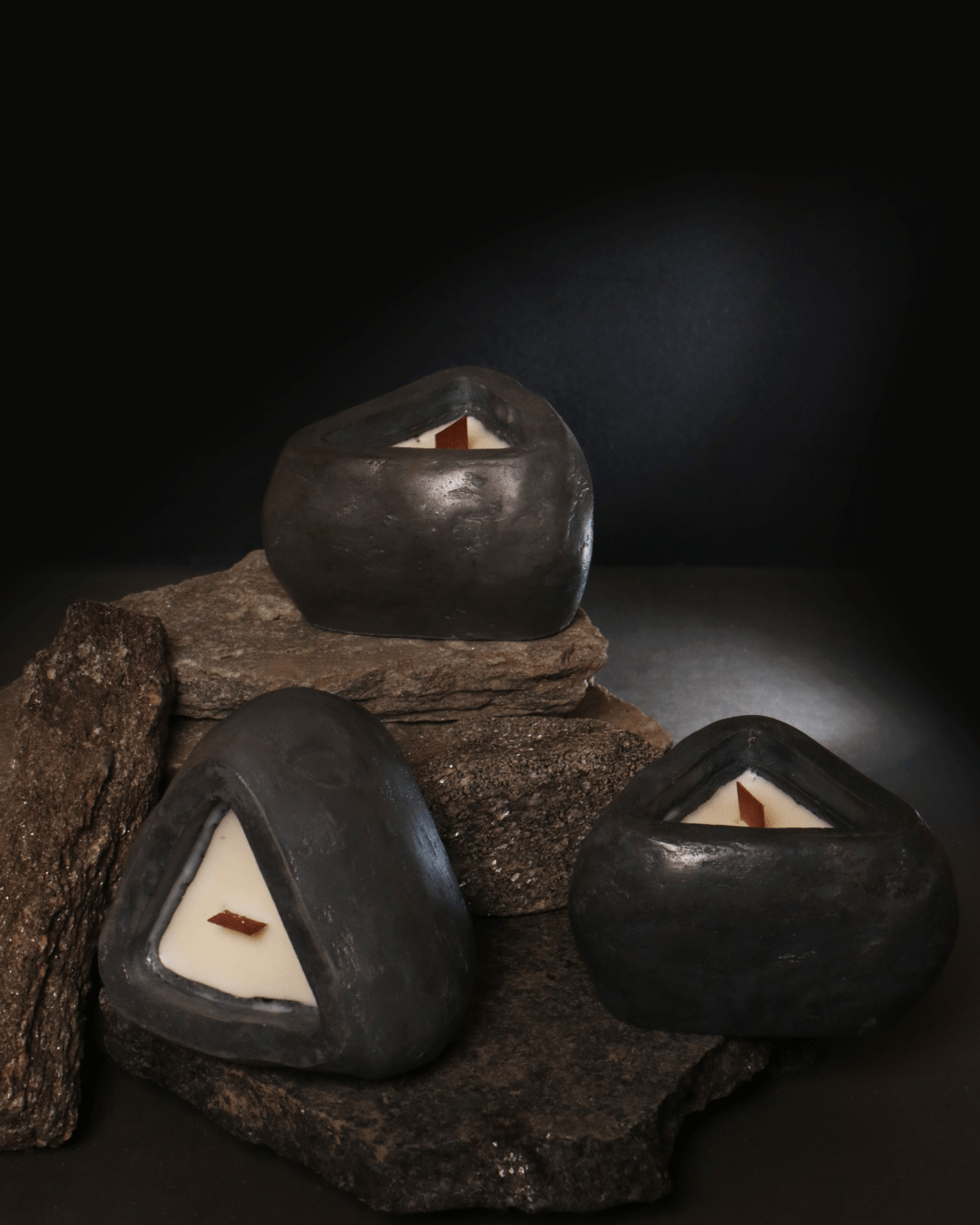 VANTA - Stone Texture | Empty Concrete Candle Jar for Candle Making Wholesale | Set of 10