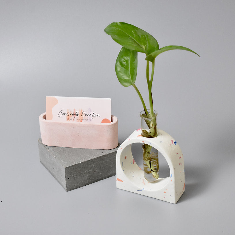 Ora - Concrete Test Tube Planter | Glass Test Tube Vases | Test Tube Propagation