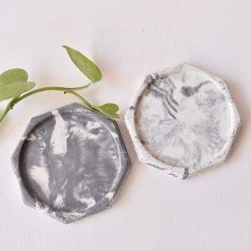 Octa Shape Handmade Coaster Set of 2 | Chai & Coffee Coaster Set