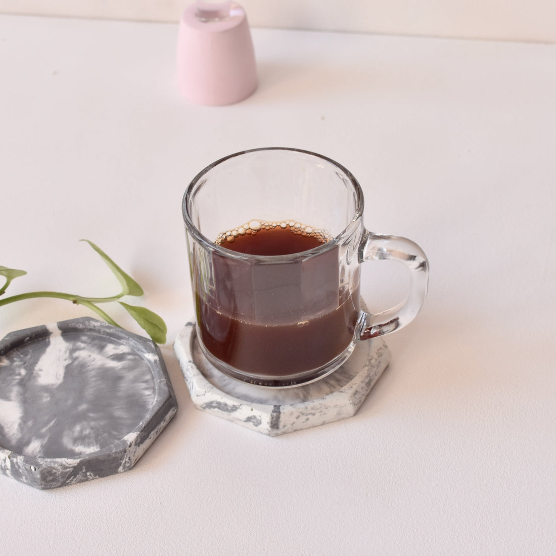 Octa Shape Handmade Coaster Set of 2 | Chai & Coffee Coaster Set