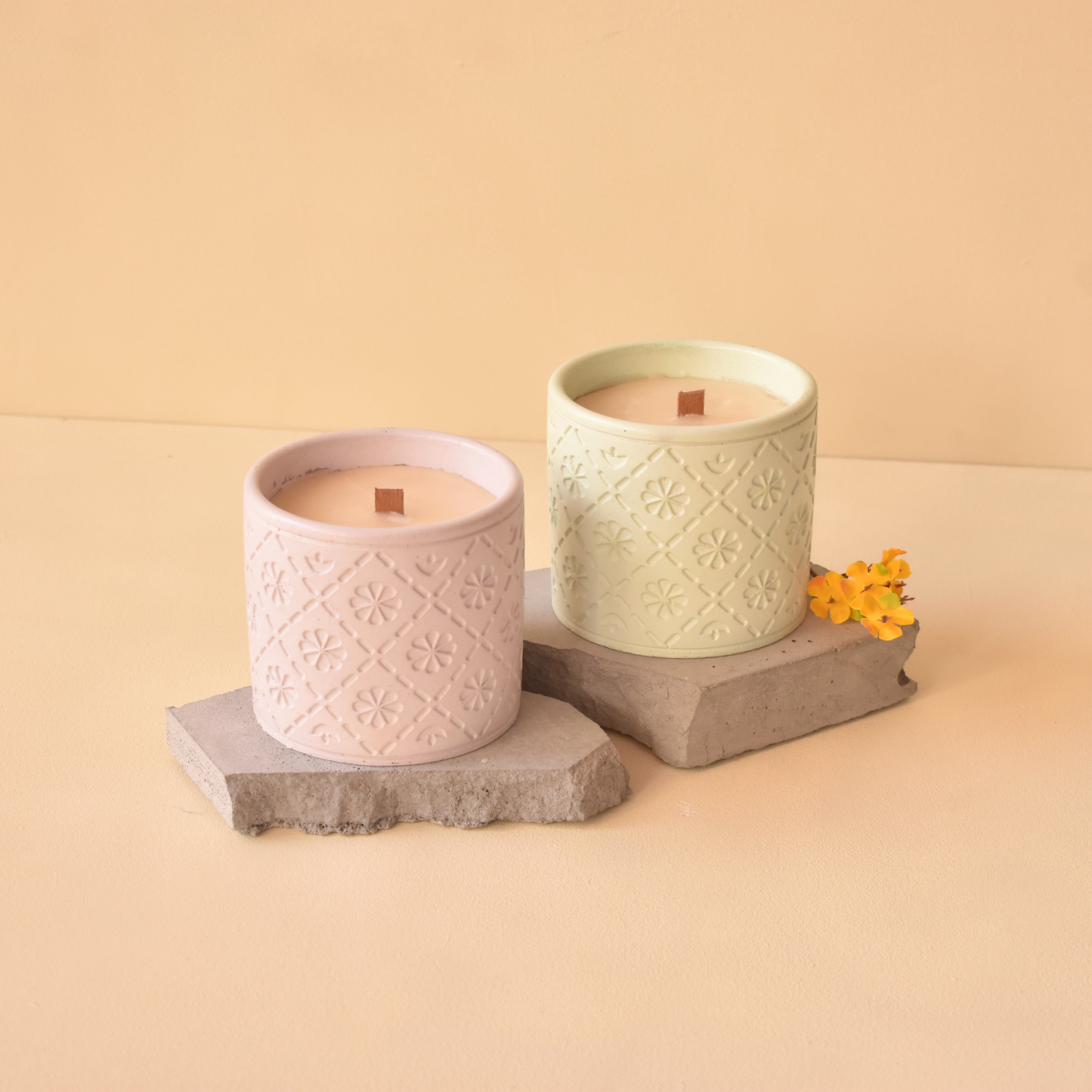 Concrete And Colour Candle Pots By TheLittleBoysRoom