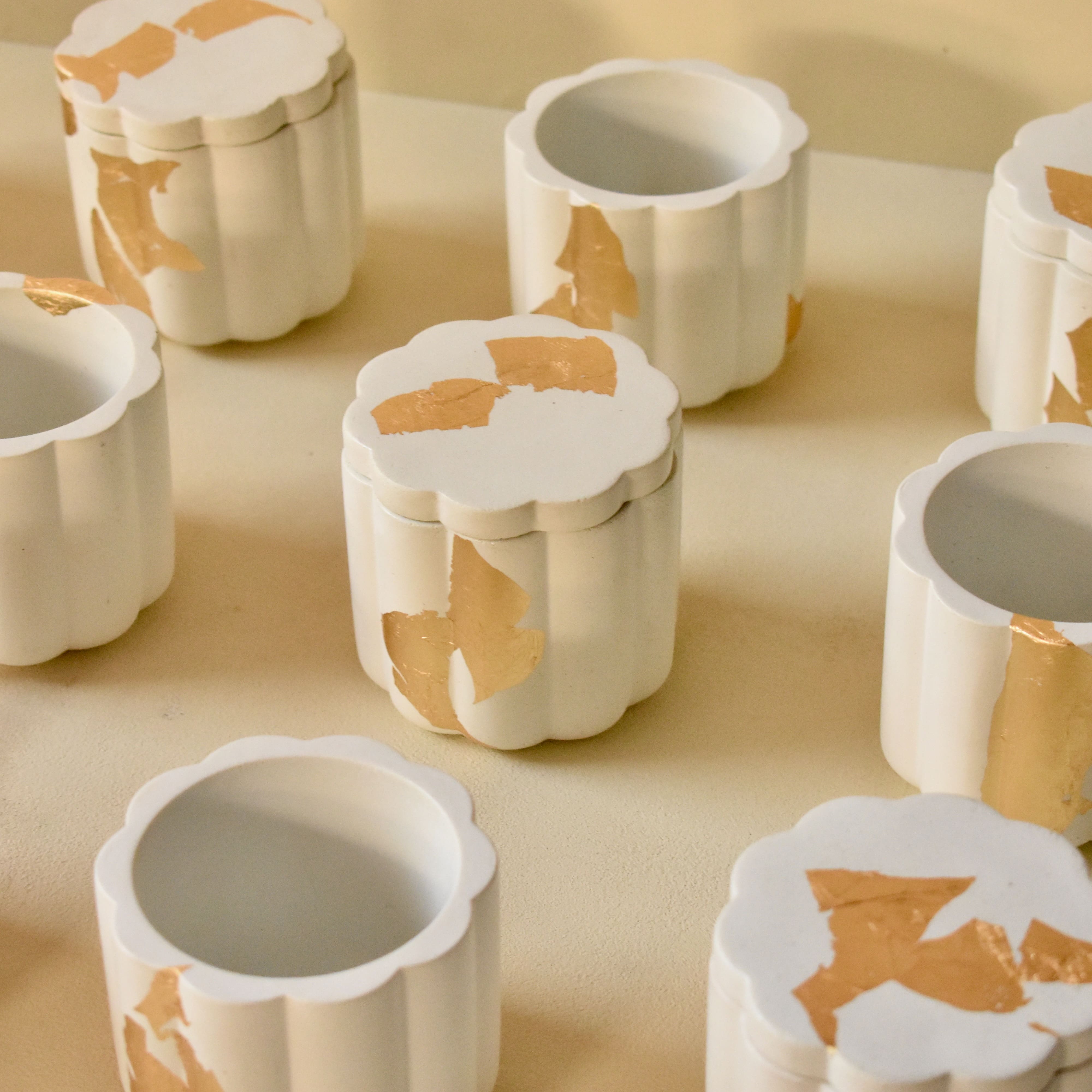 SUN FLOWER | 200ml | Premium Handmade Empty Concrete Candle Jars for Wholesale