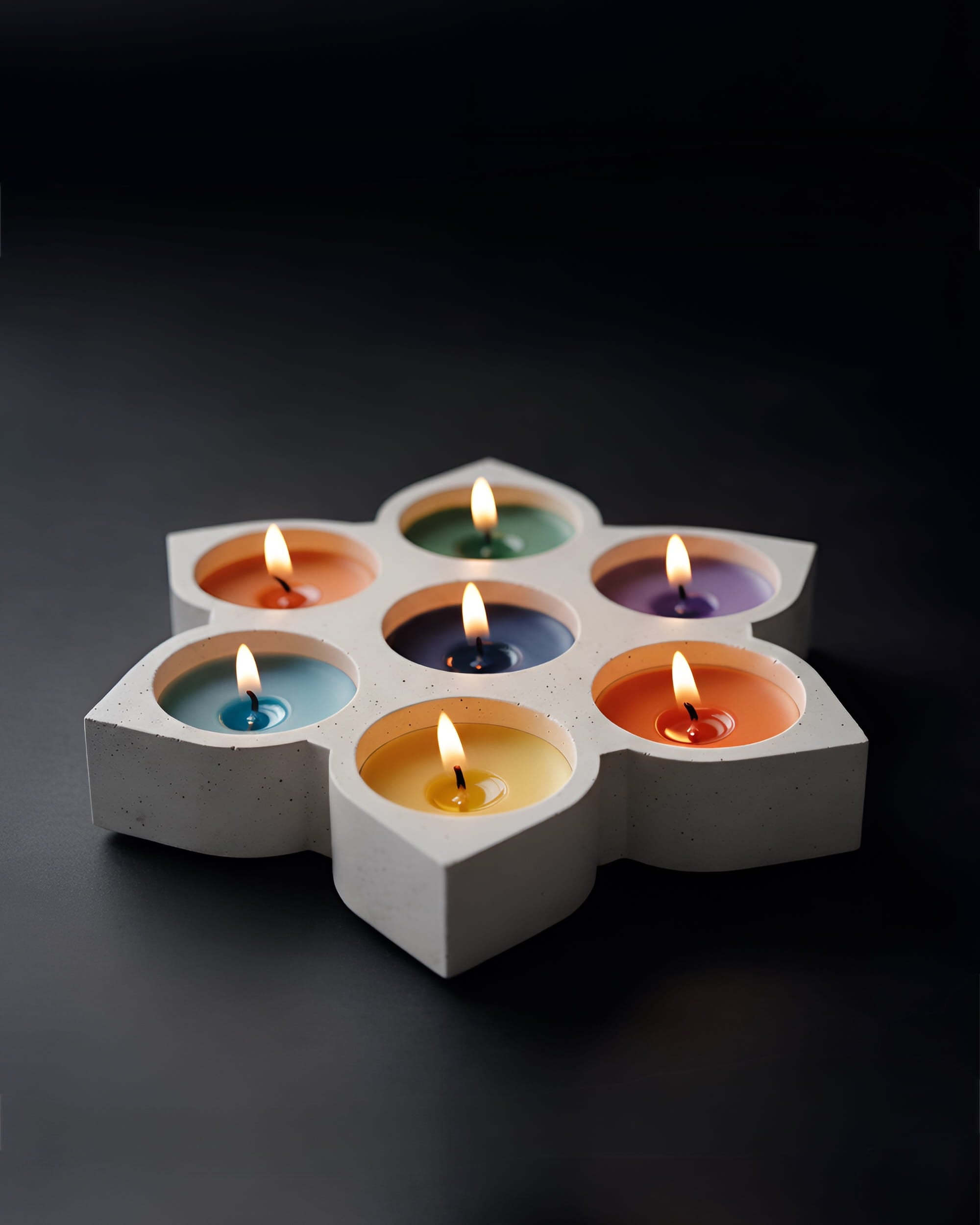 7 Chakra | Premium Empty Concrete Handmade Empty Jar for Candle Making Wholesale