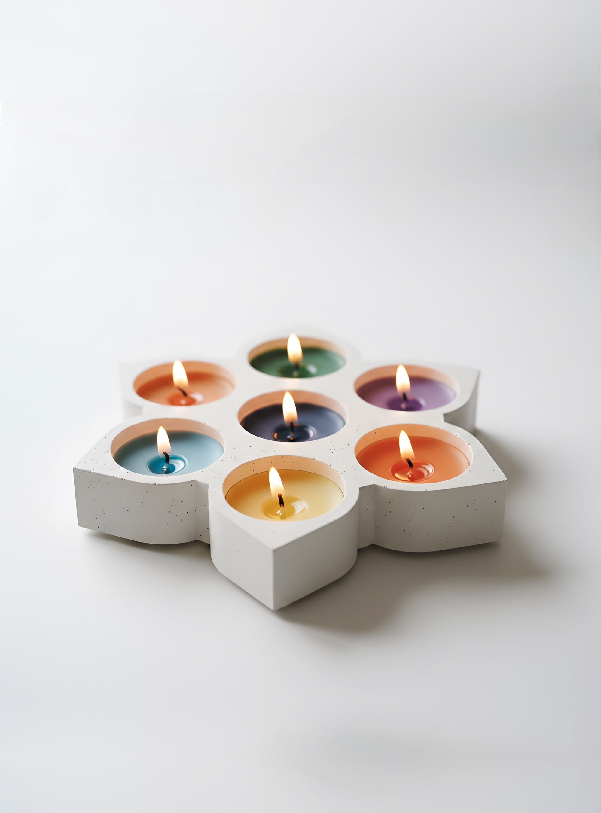 7 Chakra | Premium Empty Concrete Handmade Empty Jar for Candle Making Wholesale