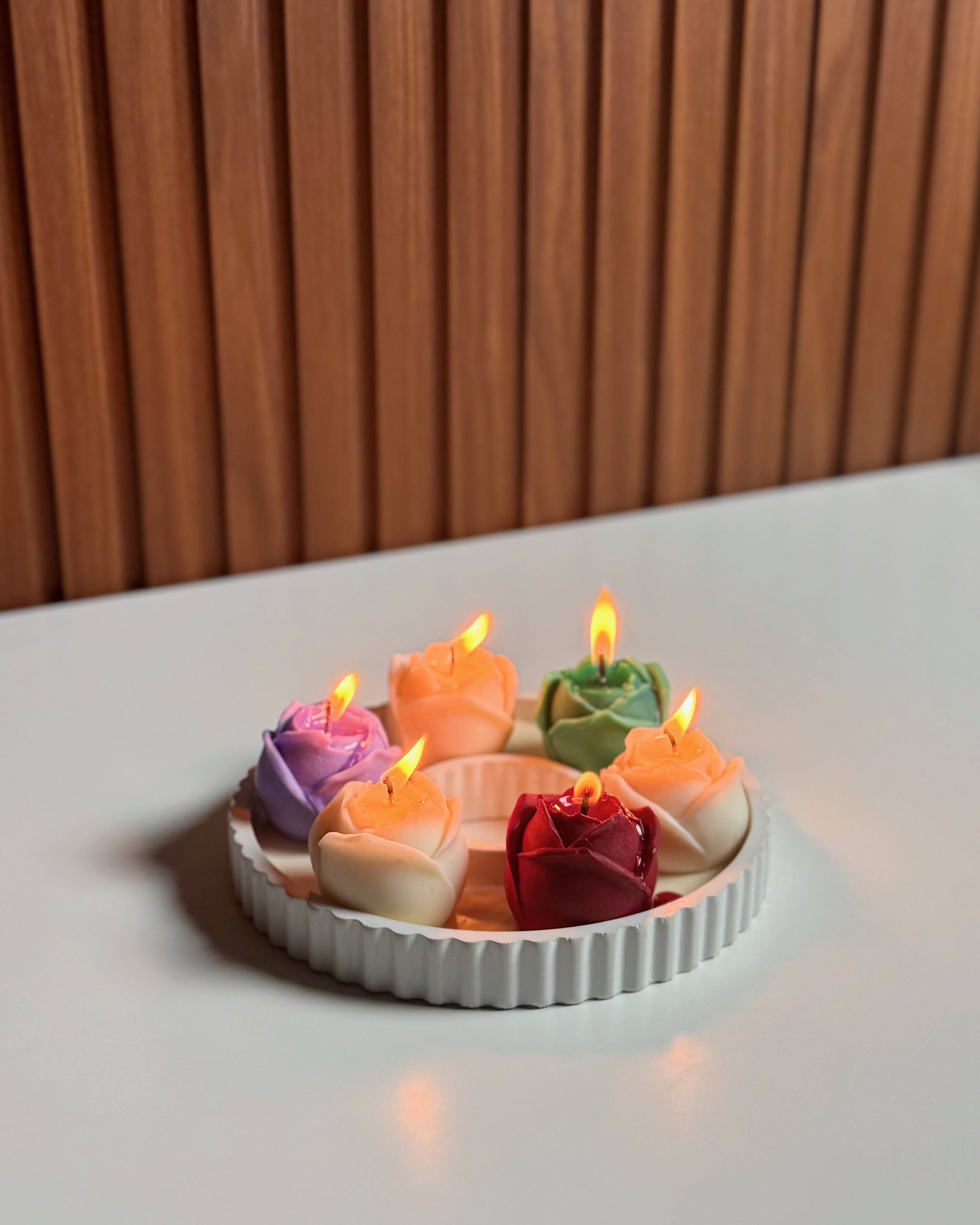 Aarika Floral Empty Concrete Candle Jar