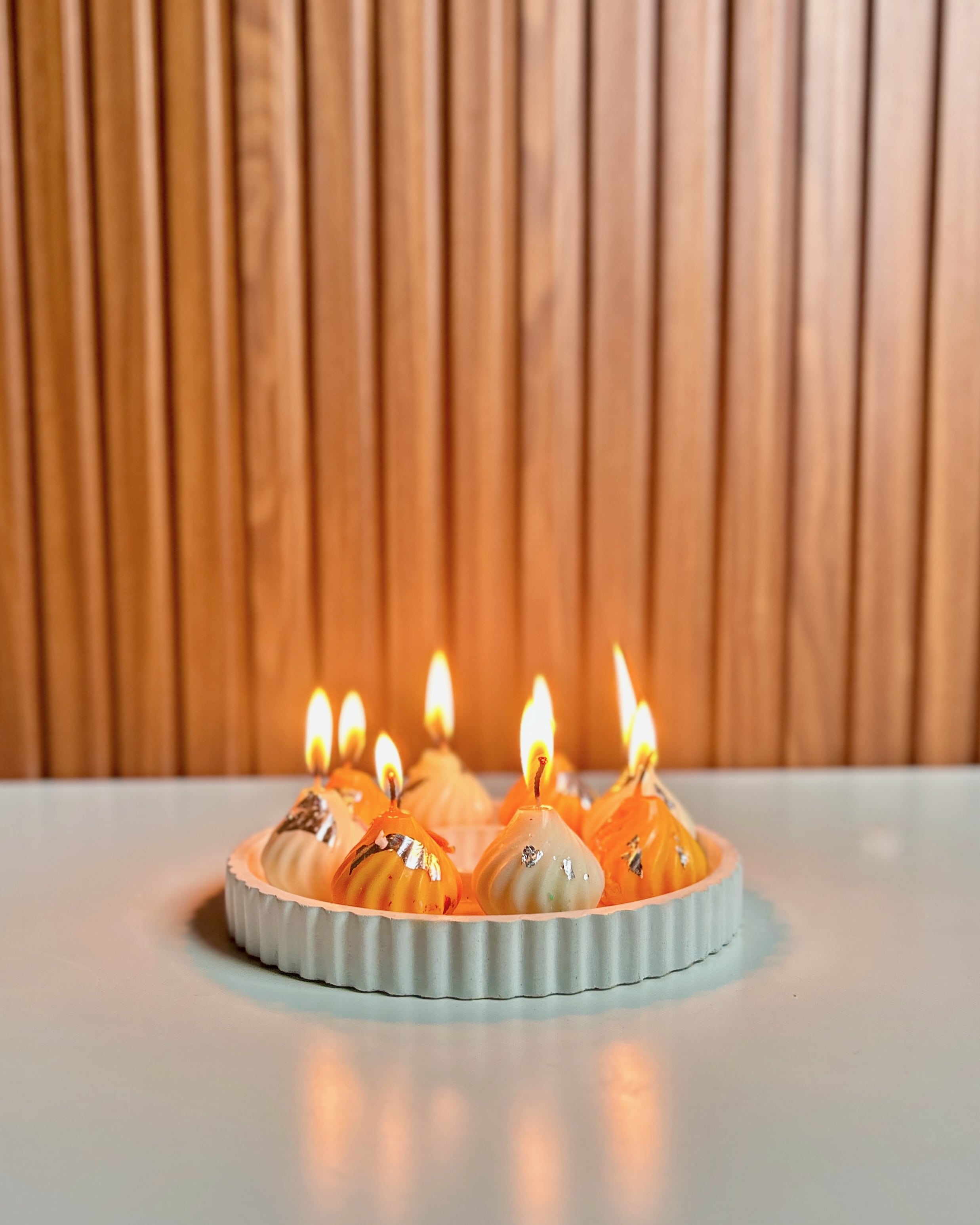 Aarika Floral Empty Concrete Candle Jar