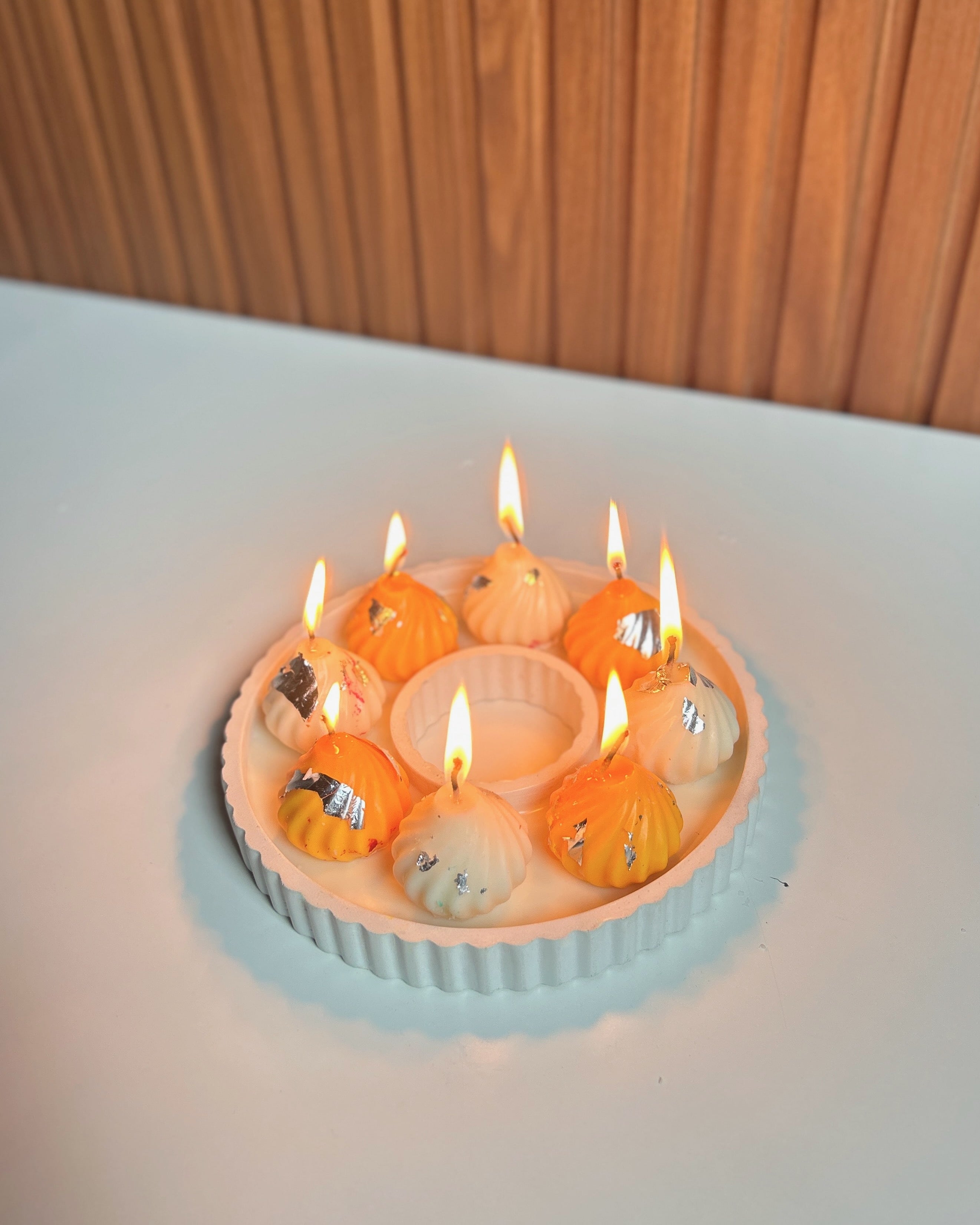 Aarika Floral Empty Concrete Candle Jar