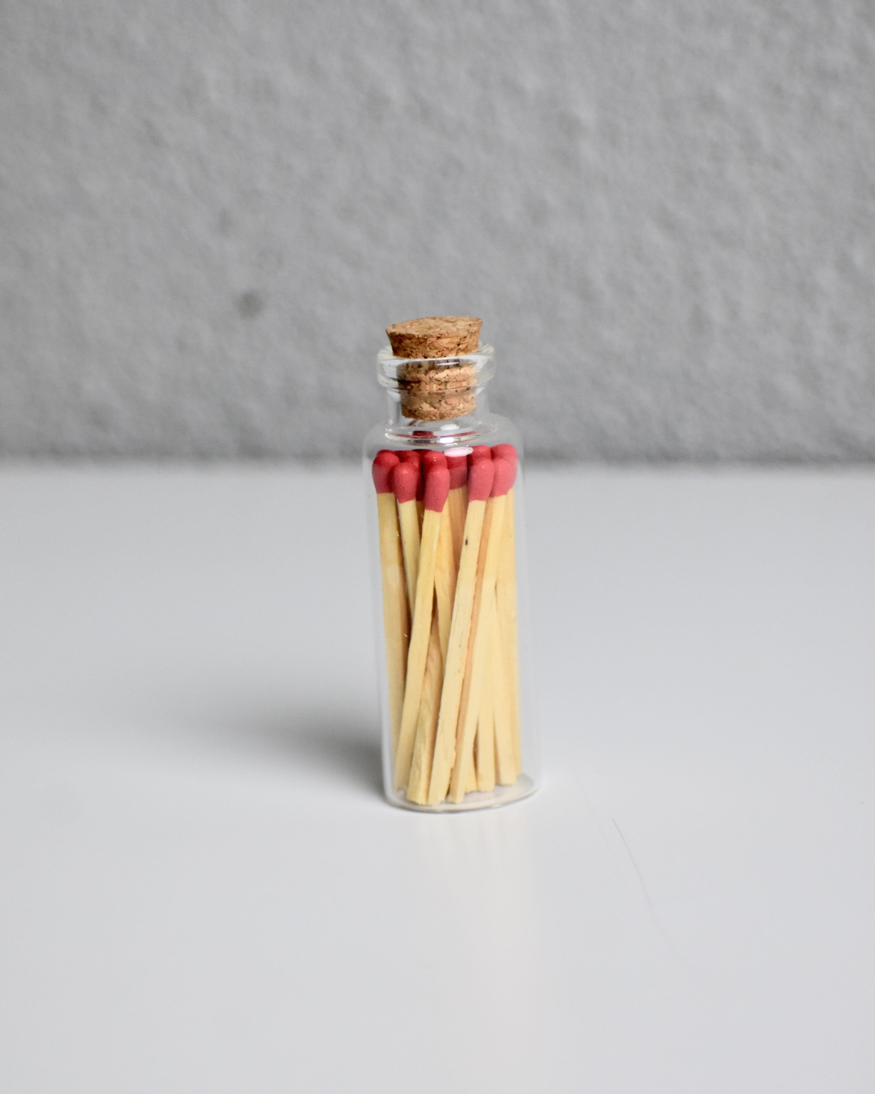 Colored Matches in Glass Bottle Jar with Striker & Cork Lid | Set of 5