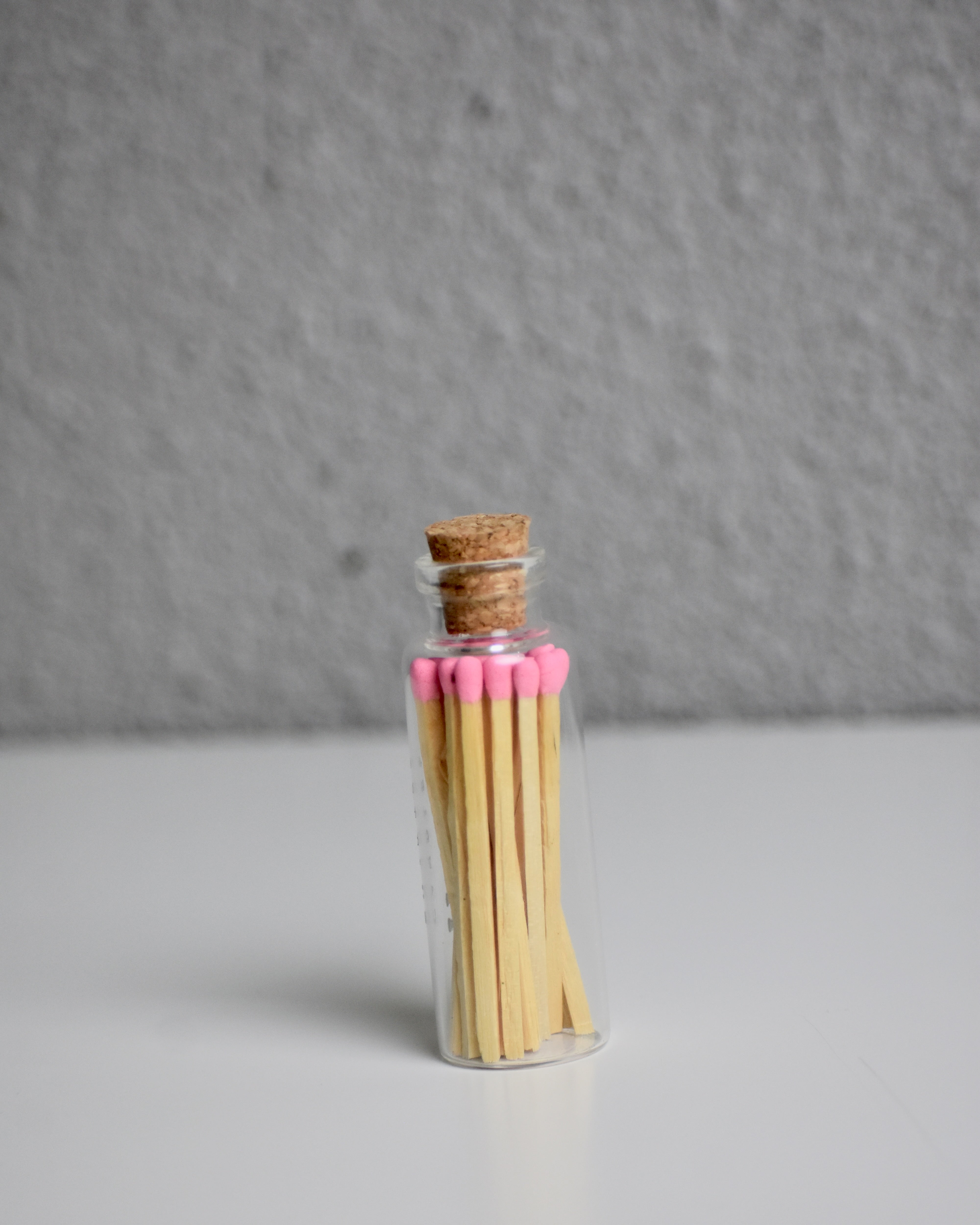 Colored Matches in Glass Bottle Jar with Striker & Cork Lid | Set of 5