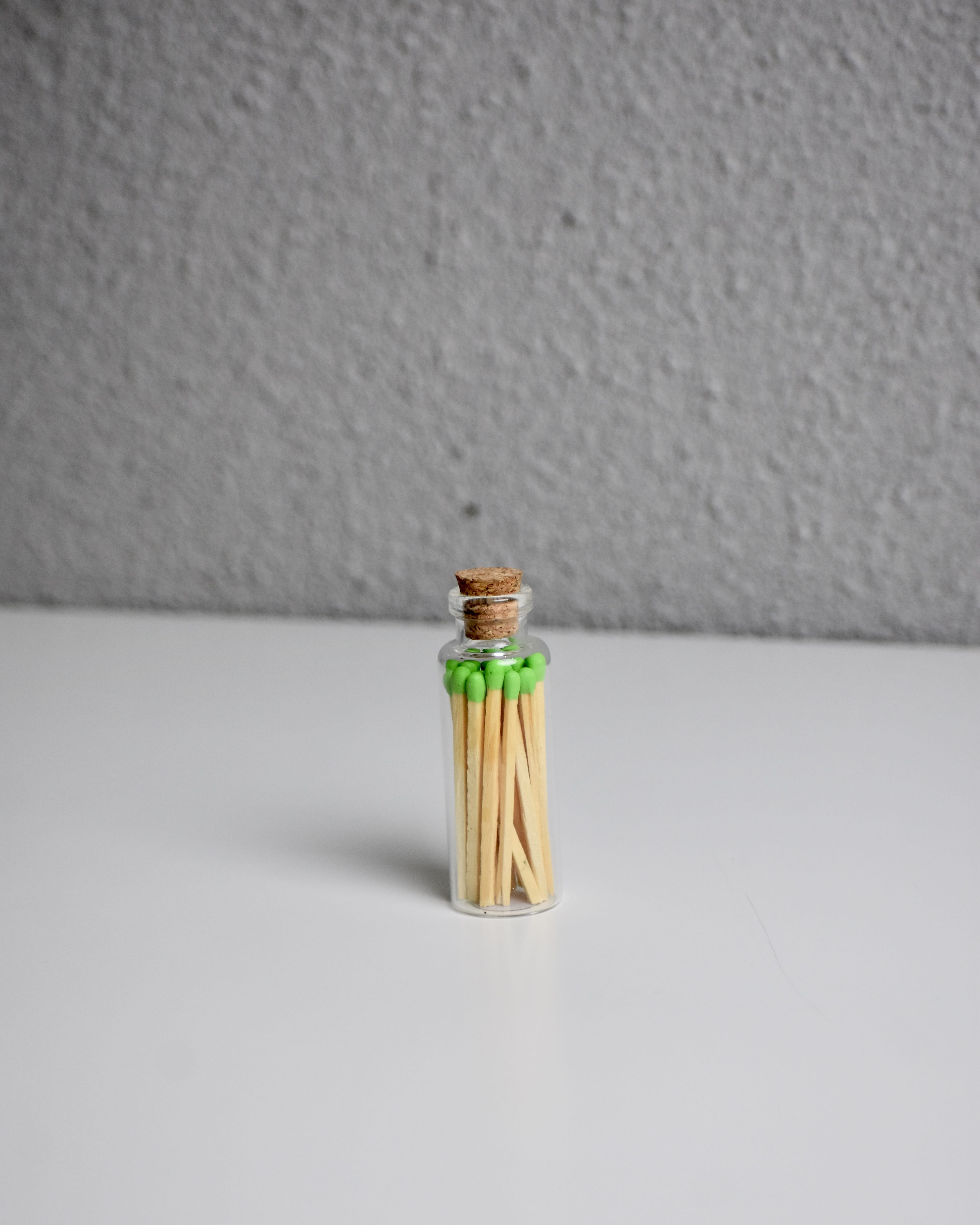 Colored Matches in Glass Bottle Jar with Striker & Cork Lid | Set of 5