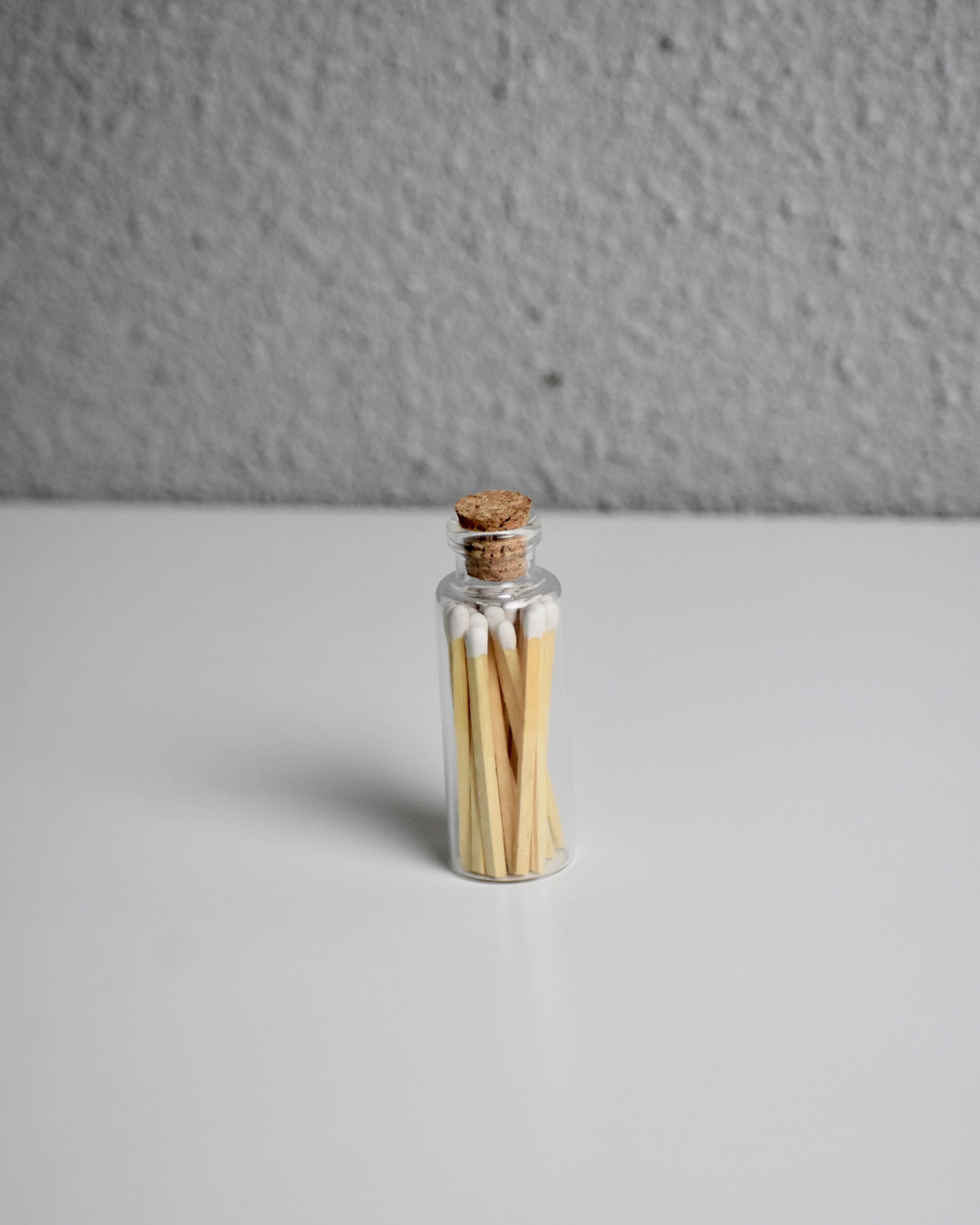 Colored Matches in Glass Bottle Jar with Striker & Cork Lid | Set of 5
