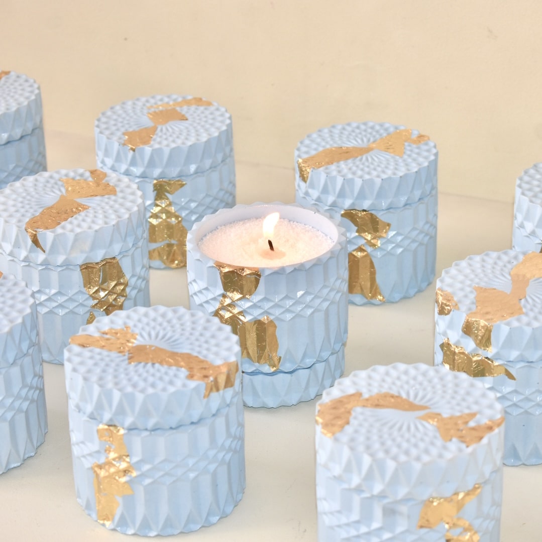 EDI  - 200ml | Handmade Concrete Candle Jar with Lid (Empty) for Candle Making Wholesale