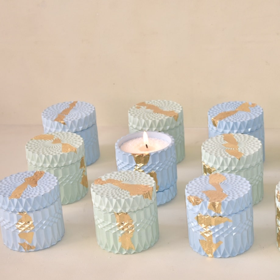 EDI  - 200ml | Handmade Concrete Candle Jar with Lid (Empty) for Candle Making Wholesale
