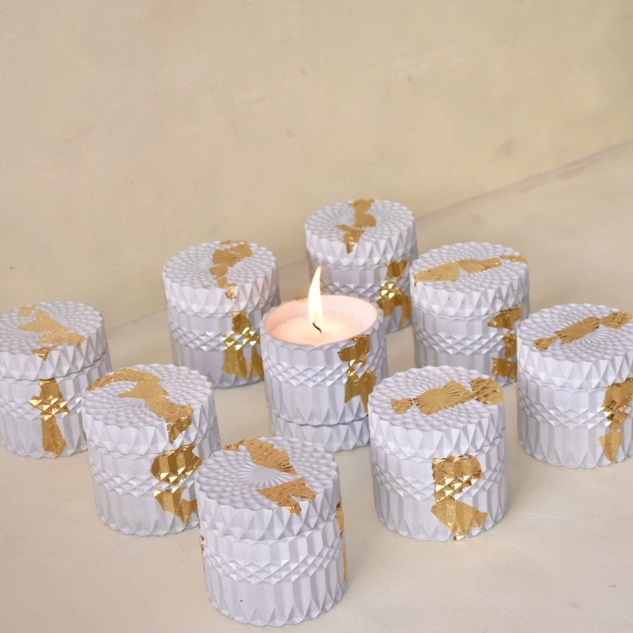 EDI  - 200ml | Handmade Concrete Candle Jar with Lid (Empty) for Candle Making Wholesale