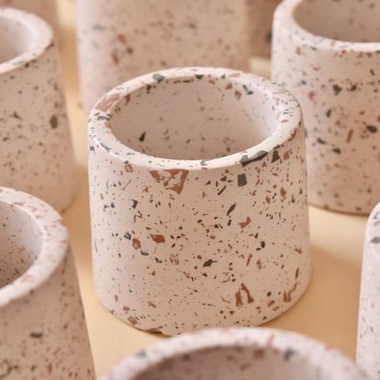 Suri - 100ml | Terrazzo | Premium Handmade Empty Concrete Candle Jars for Wholesale