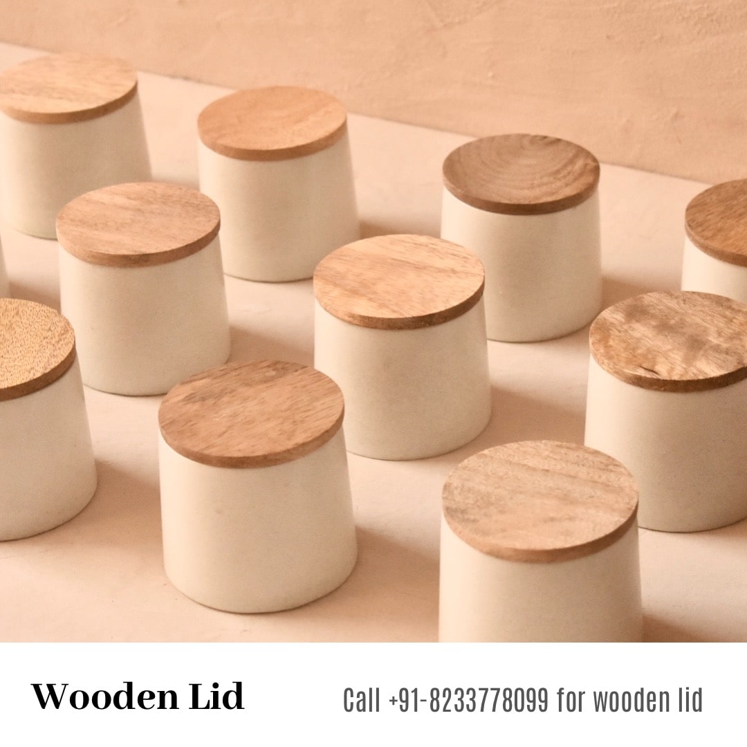 Suri Concrete Jar with Wooden Lid