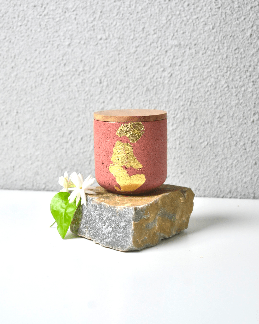 JAX | 120ml | Sandstone Finish with Wooden Lid | Premium Handmade Empty Concrete Candle Jars for Wholesale
