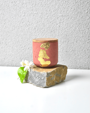 JAX | 120ml | Sandstone Finish with Wooden Lid | Premium Handmade Empty Concrete Candle Jars for Wholesale