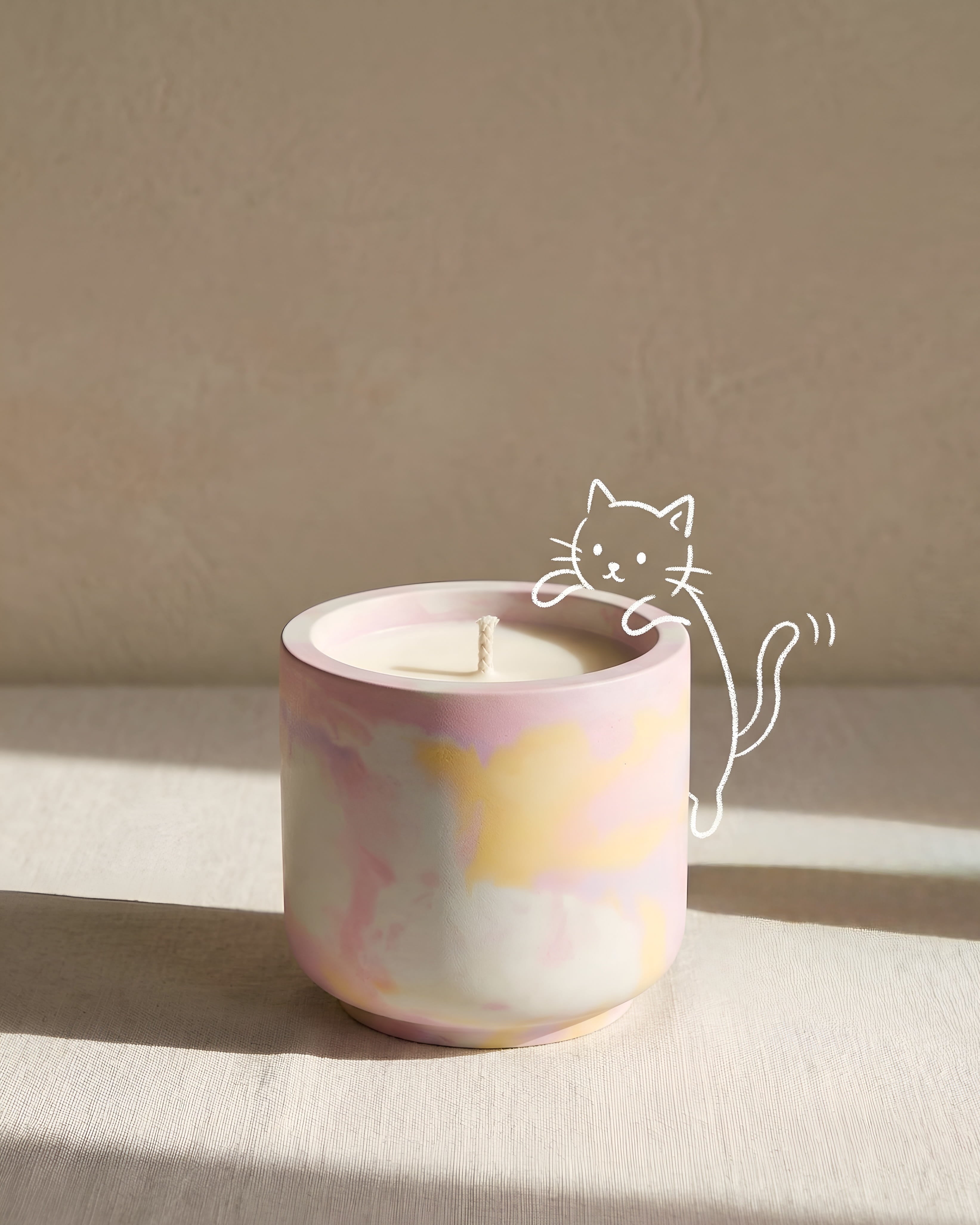 JAX Marble | 120ml | Premium Concrete Candle Jar with Wooden Lid