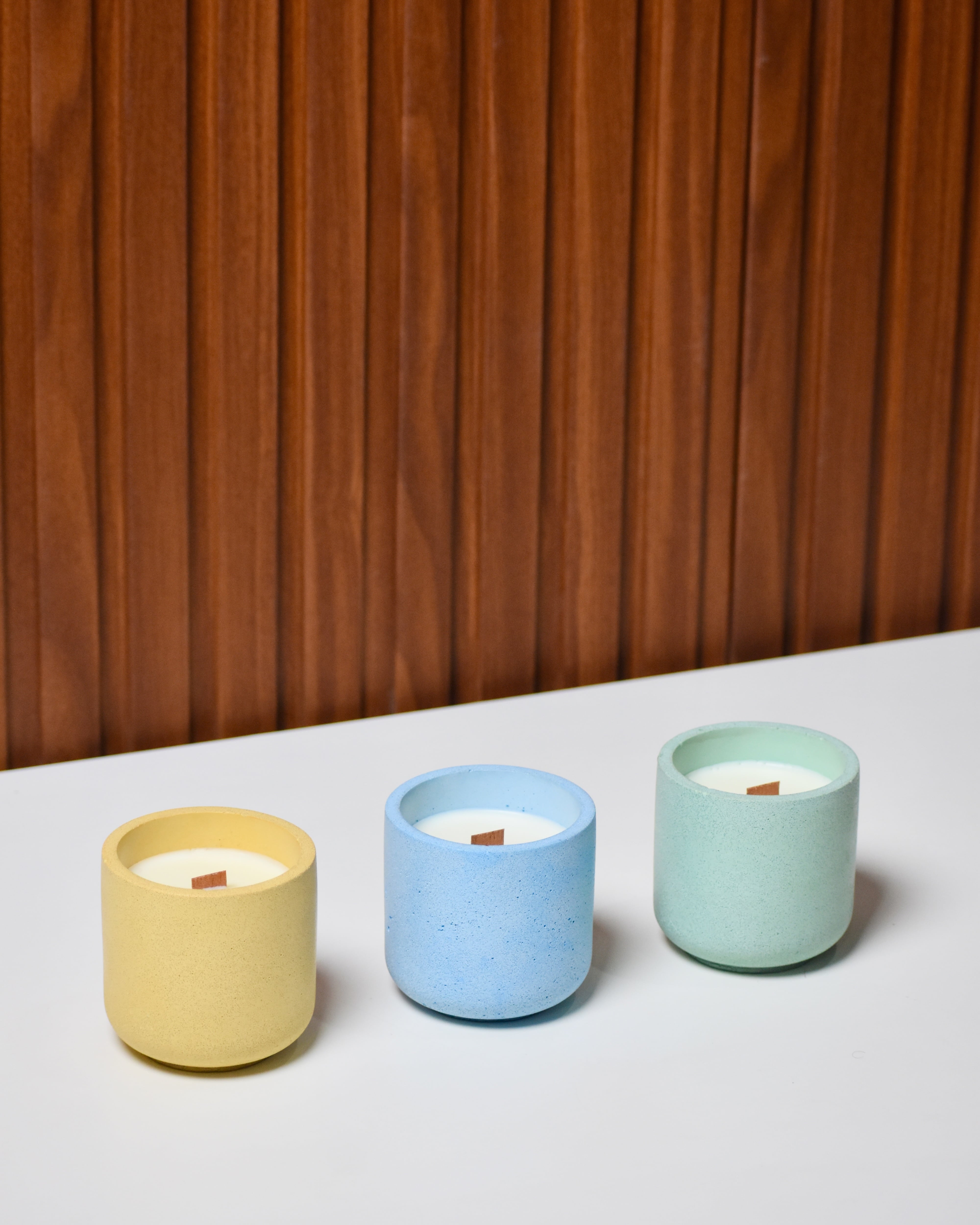 JAX | 120ml | Sandstone Finish with Wooden Lid | Premium Handmade Empty Concrete Candle Jars for Wholesale