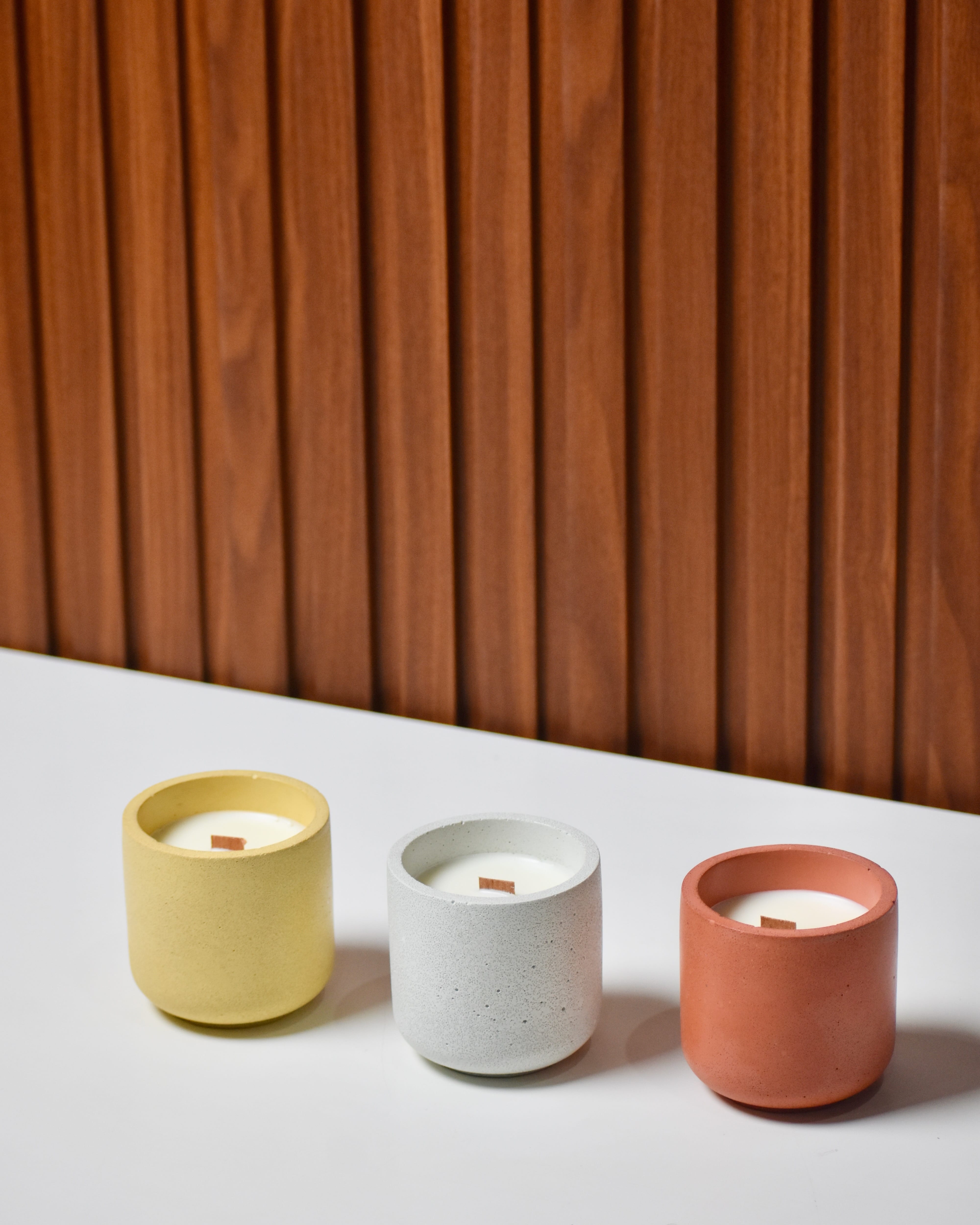 JAX | 120ml | Sandstone Finish with Wooden Lid | Premium Handmade Empty Concrete Candle Jars for Wholesale