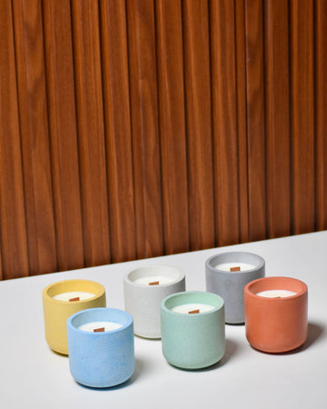 JAX | 120ml | Sandstone Finish with Wooden Lid | Premium Handmade Empty Concrete Candle Jars for Wholesale