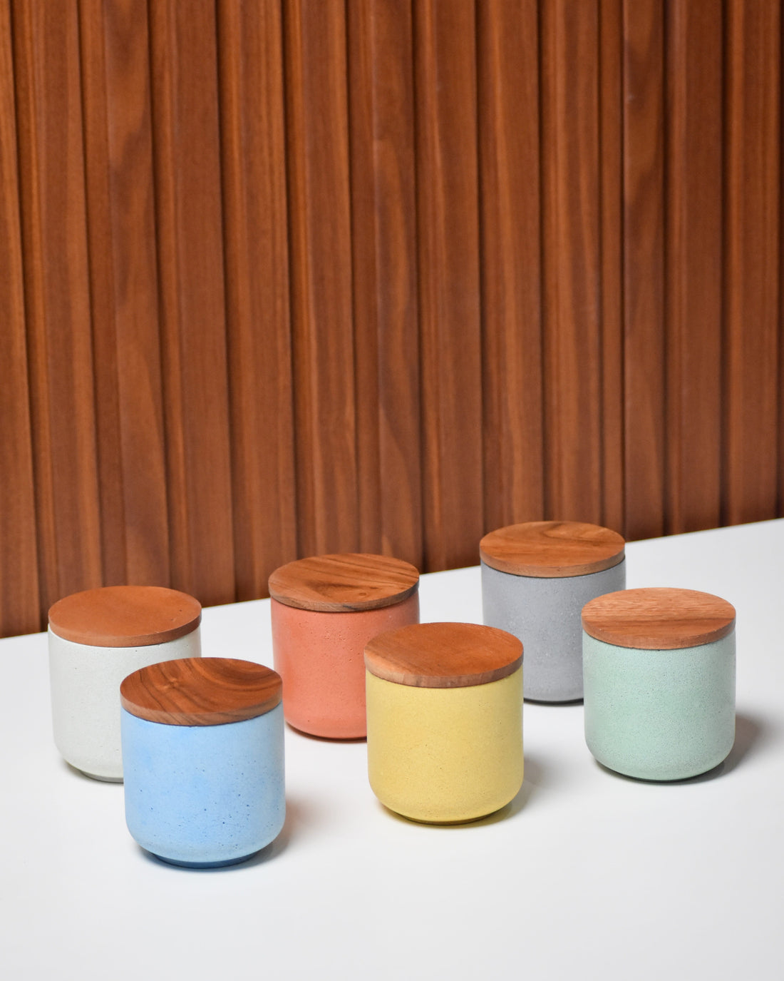 JAX | 120ml | Sandstone Finish with Wooden Lid | Premium Handmade Empty Concrete Candle Jars for Wholesale