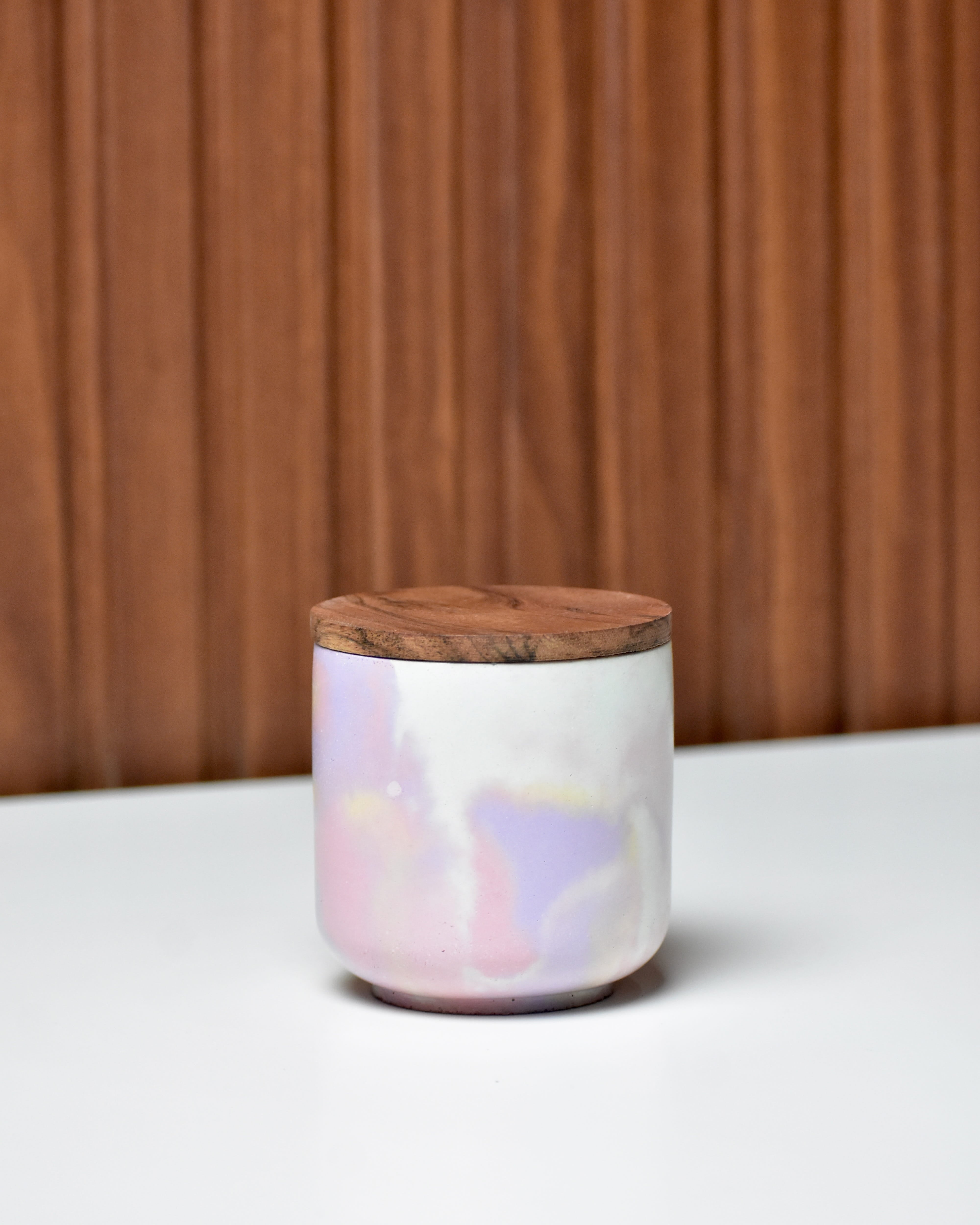 JAX Marble | 120ml | Premium Concrete Candle Jar with Wooden Lid