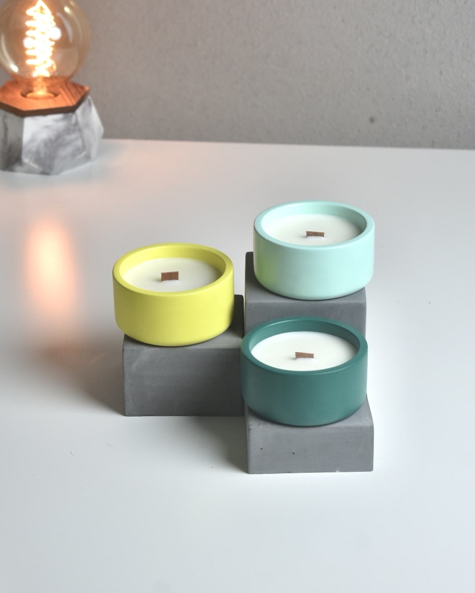 ELLA - 100ml | DEF coated | Wholesale Empty Concrete Candle Jar | Set of 10