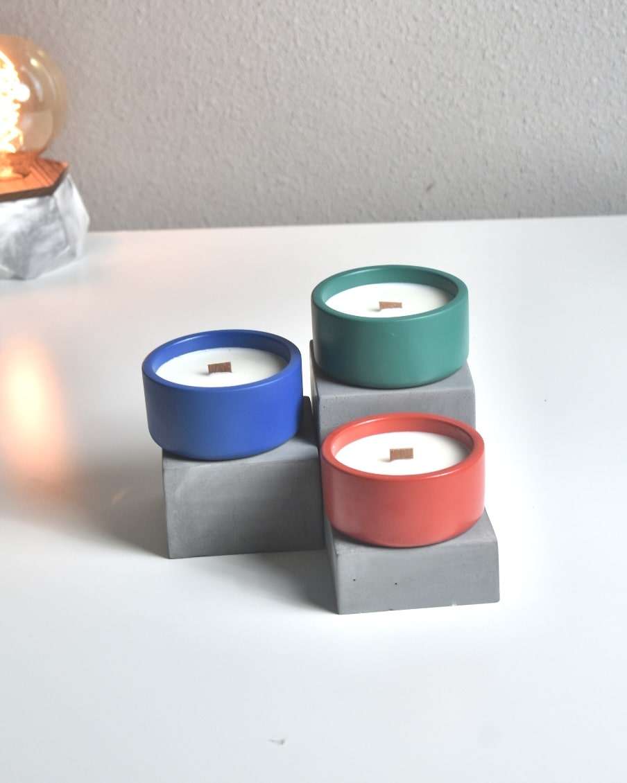 ELLA - 100ml | DEF coated | Wholesale Empty Concrete Candle Jar | Set of 10