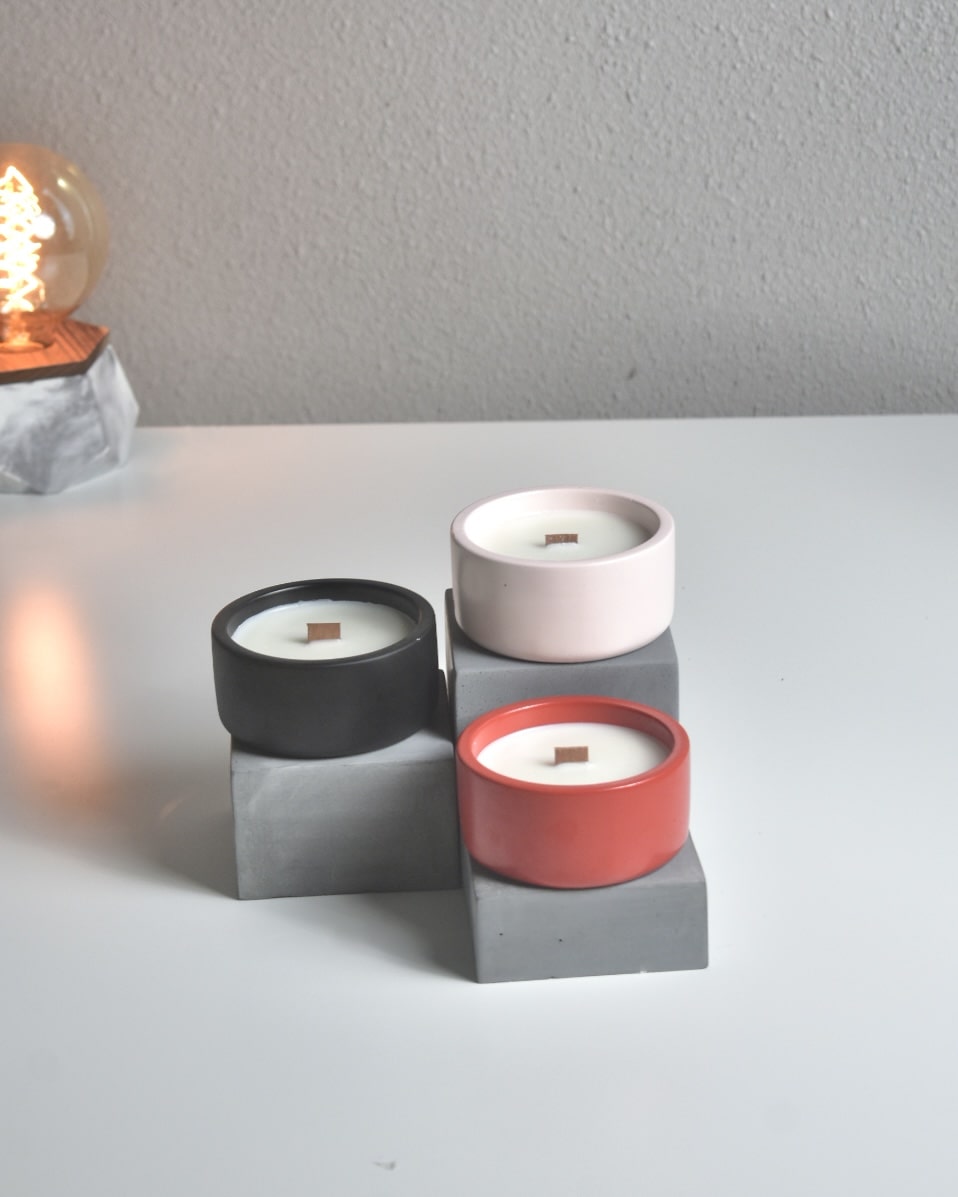 ELLA - 100ml | DEF coated | Wholesale Empty Concrete Candle Jar | Set of 10