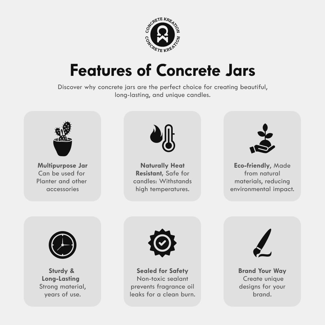 Sankh - 50ml | Wholesale Empty Concrete Candle Jar | Set of 10