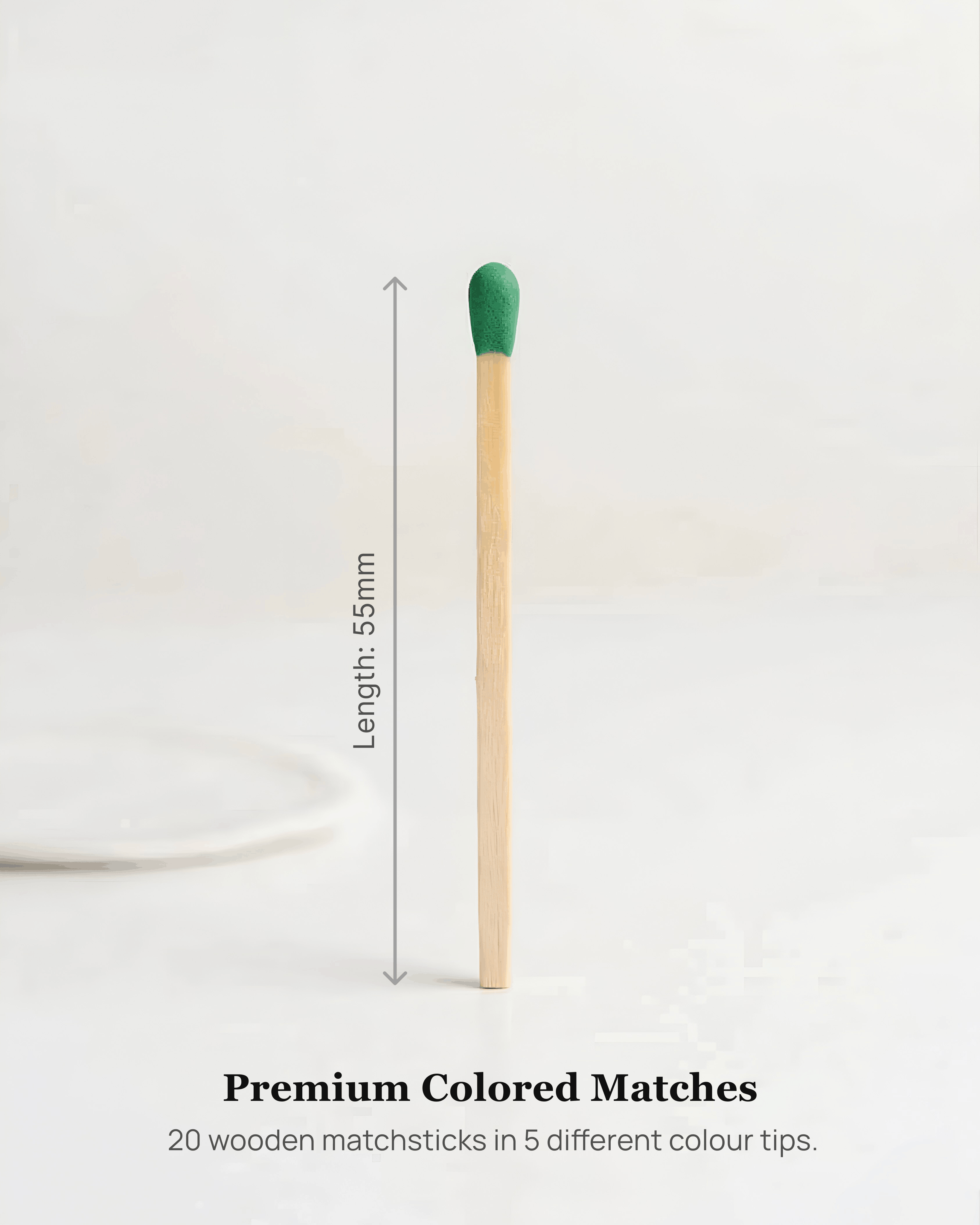 Colored Matches in Glass Bottle Jar with Striker & Cork Lid | Set of 5