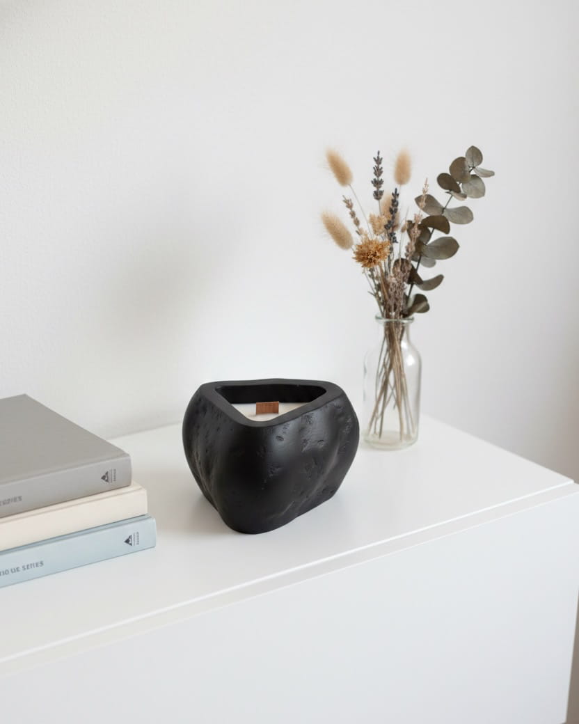 VANTA - Stone Texture | Empty Concrete Candle Jar for Candle Making Wholesale | Set of 10