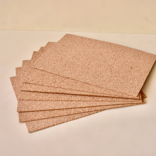 Natural Cork Sheet for Craft Products | 2mm | Non-self Adhesive | A4 Size Sheet | Set of 5