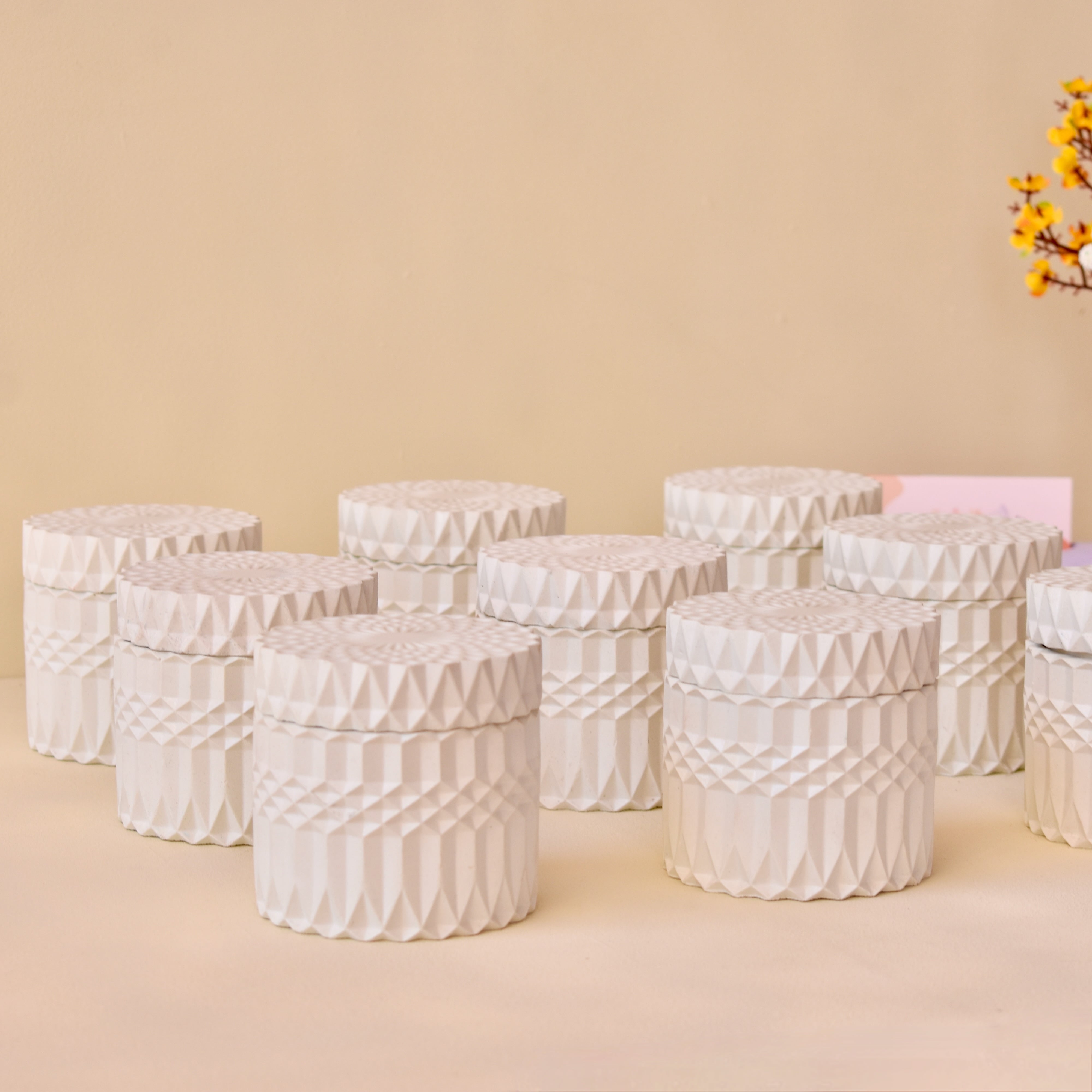 EDI  - 200ml | Handmade Concrete Candle Jar with Lid (Empty) for Candle Making Wholesale